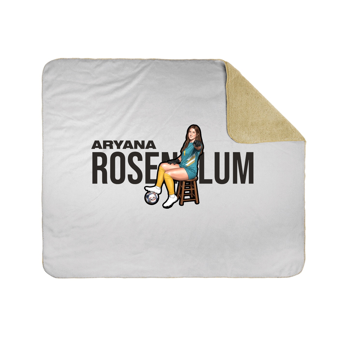 Throw Blanket — Player Name in White