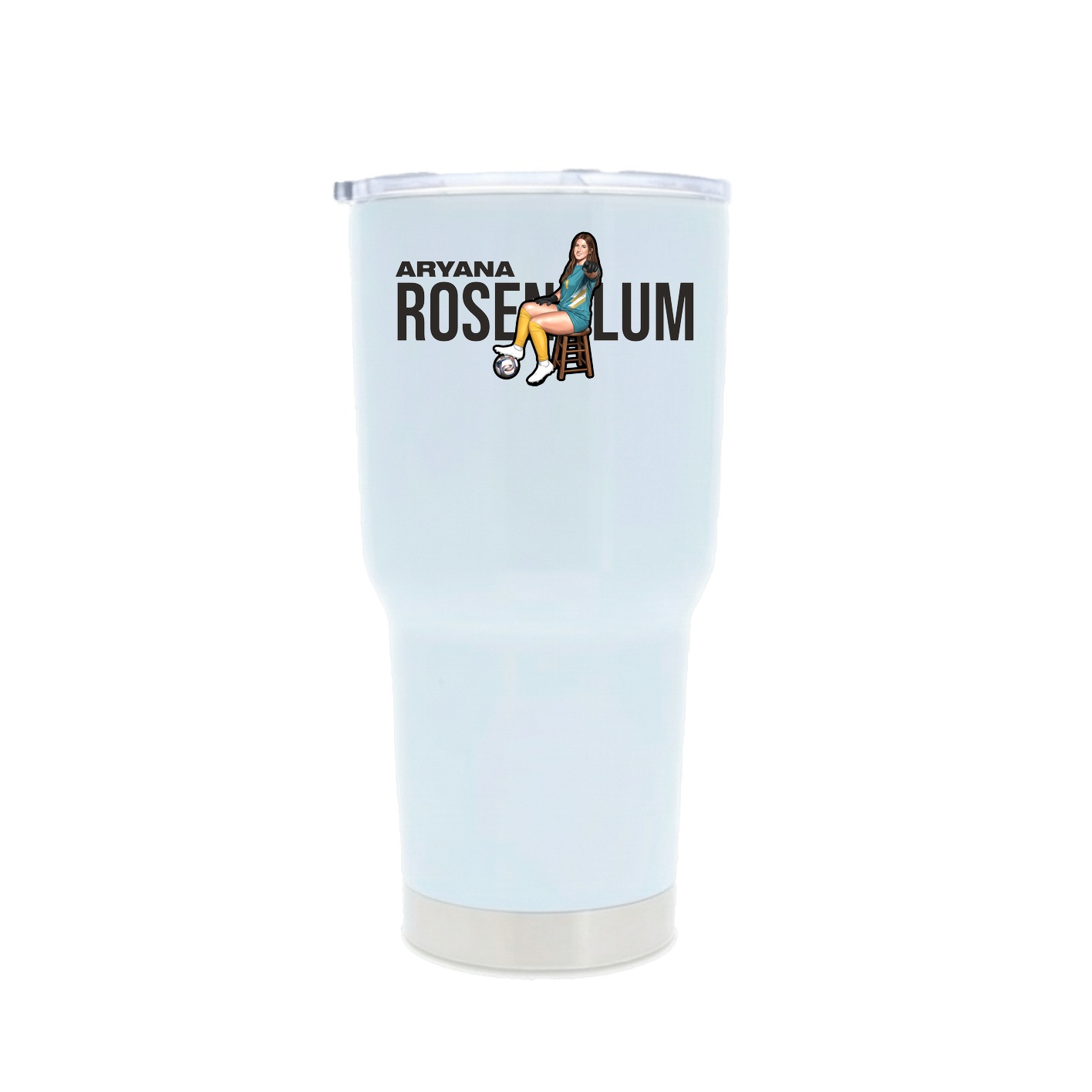30oz Stainless Steel Tumbler — Player Name in White