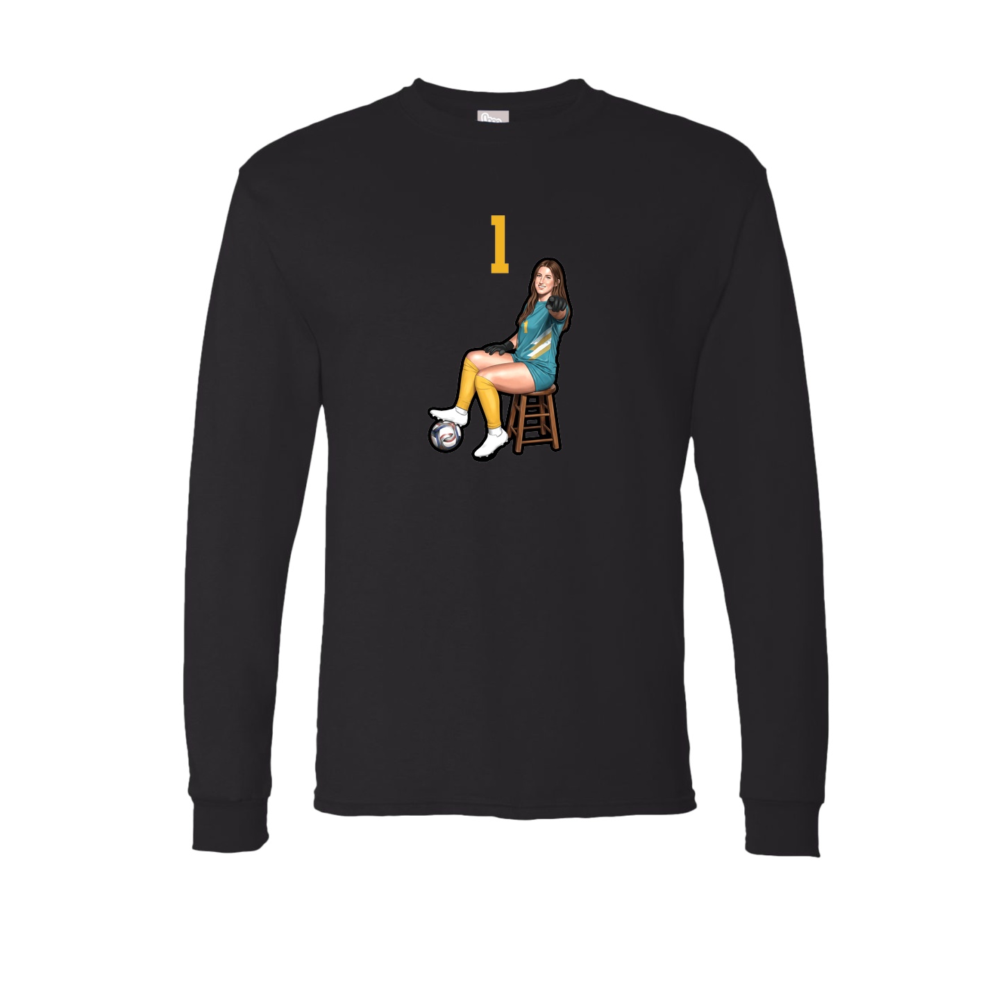 Long Sleeve Tee — Number Top in Black