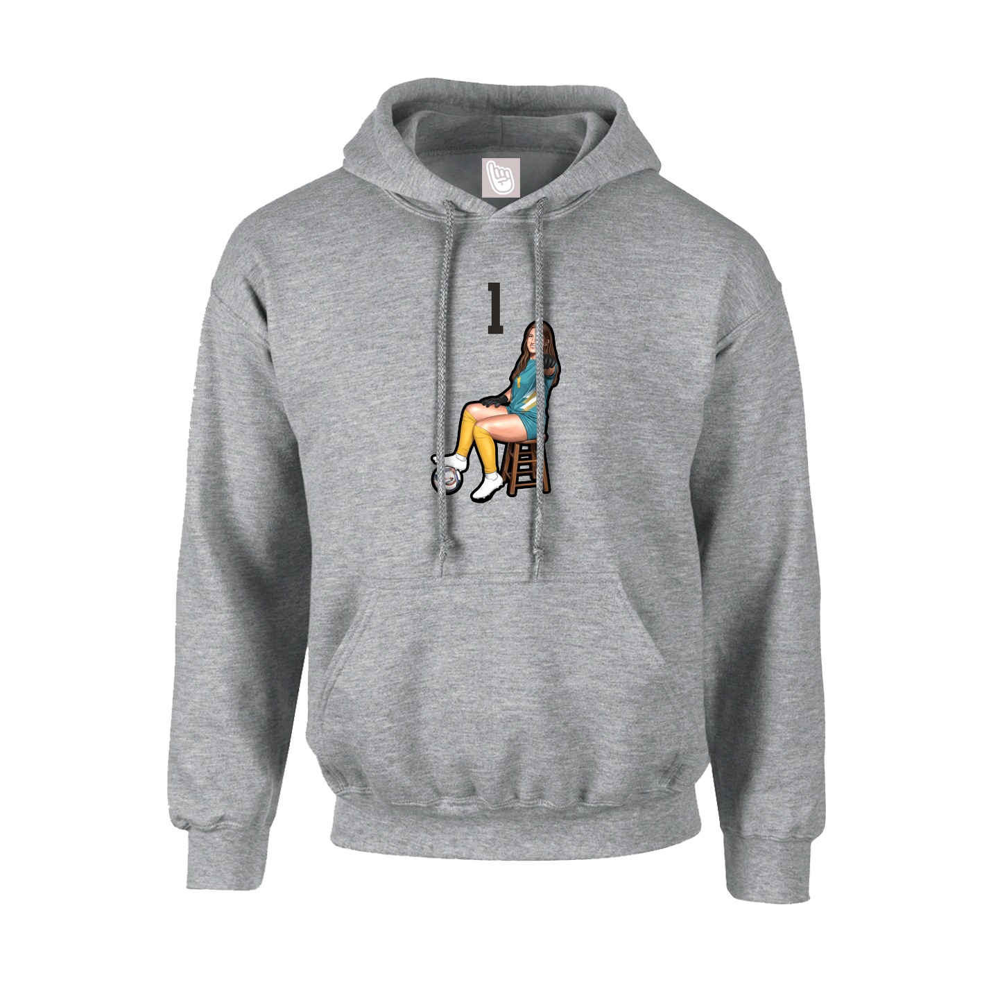 Hoodie — Number Top in Grey
