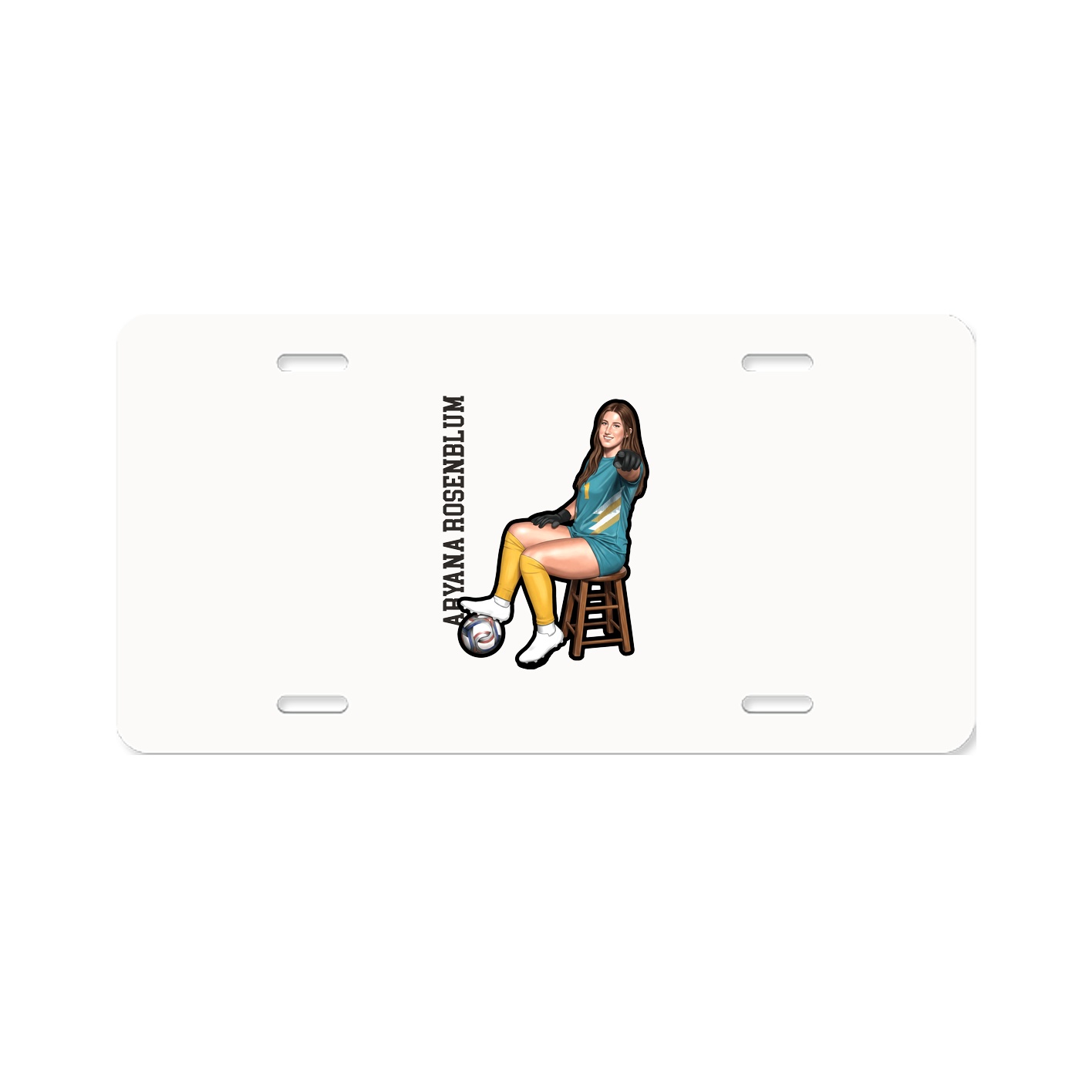 License Plate — Name Vertical in Classic