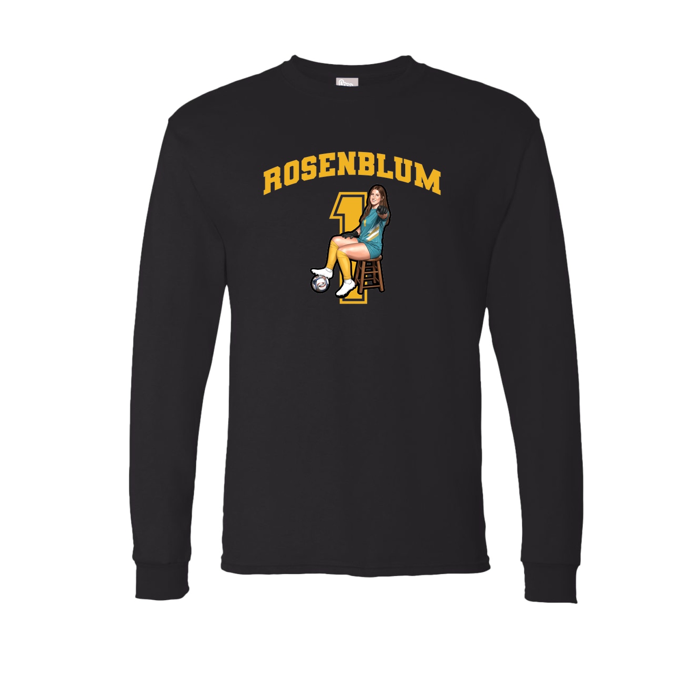 Long Sleeve Tee — Number in Black