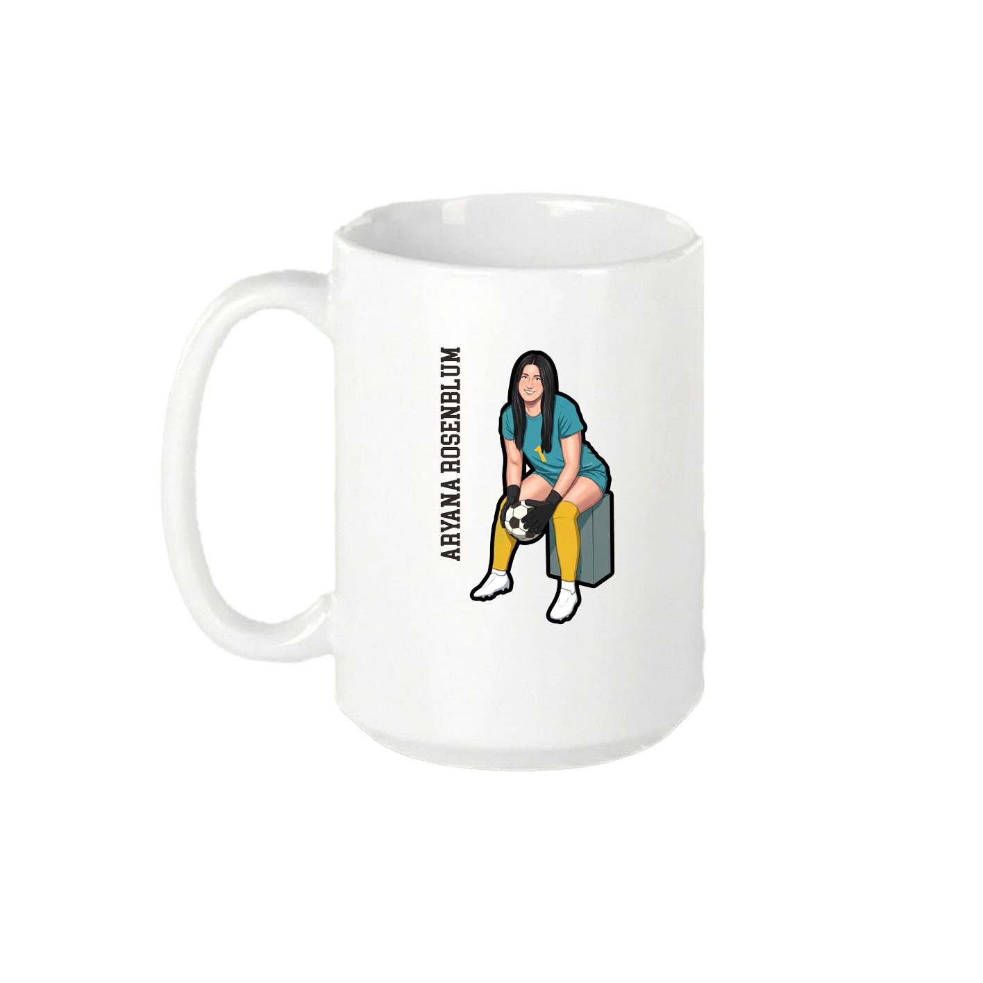 15oz Coffee Mug — Name Vertical in White