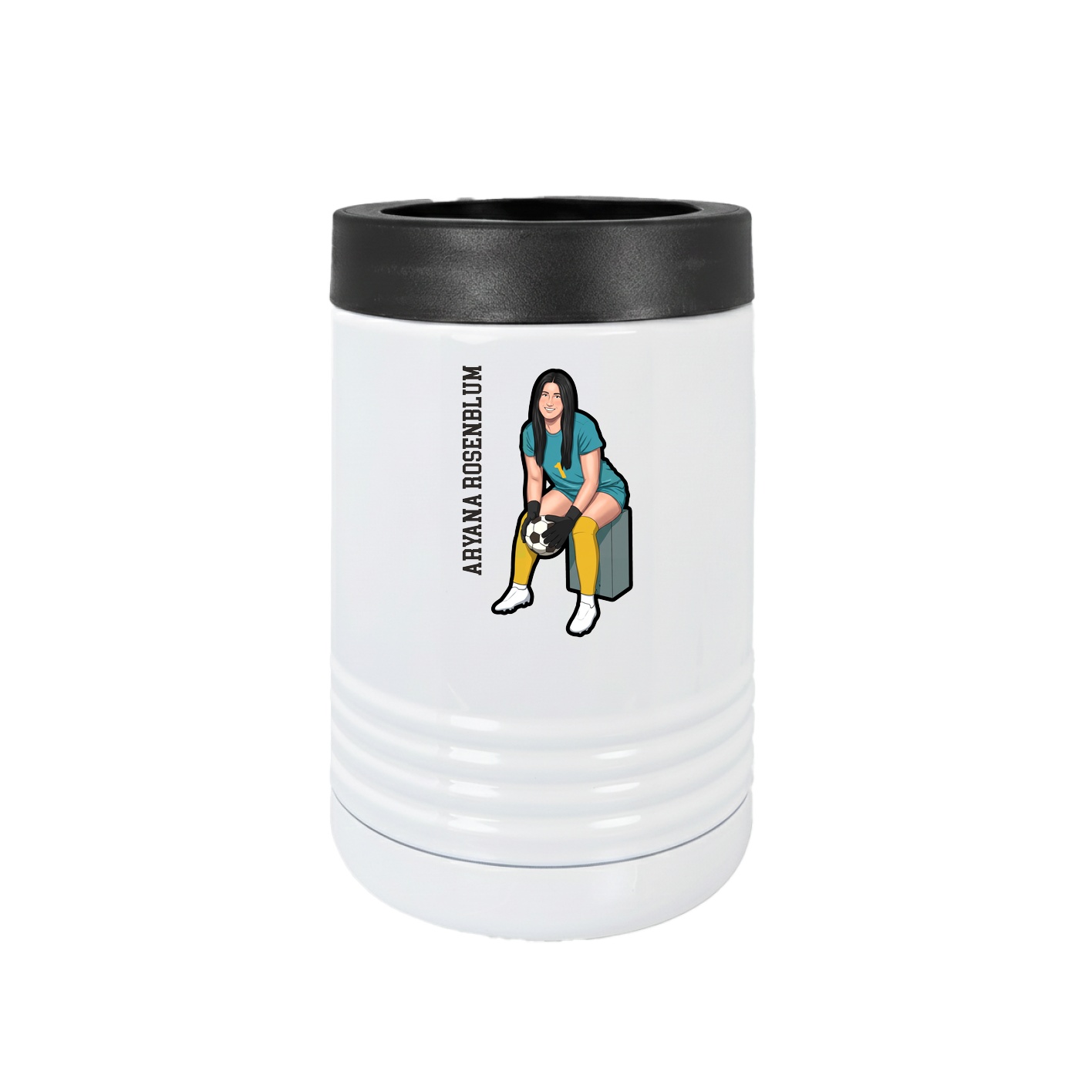 Beverage Holder — Name Vertical in White