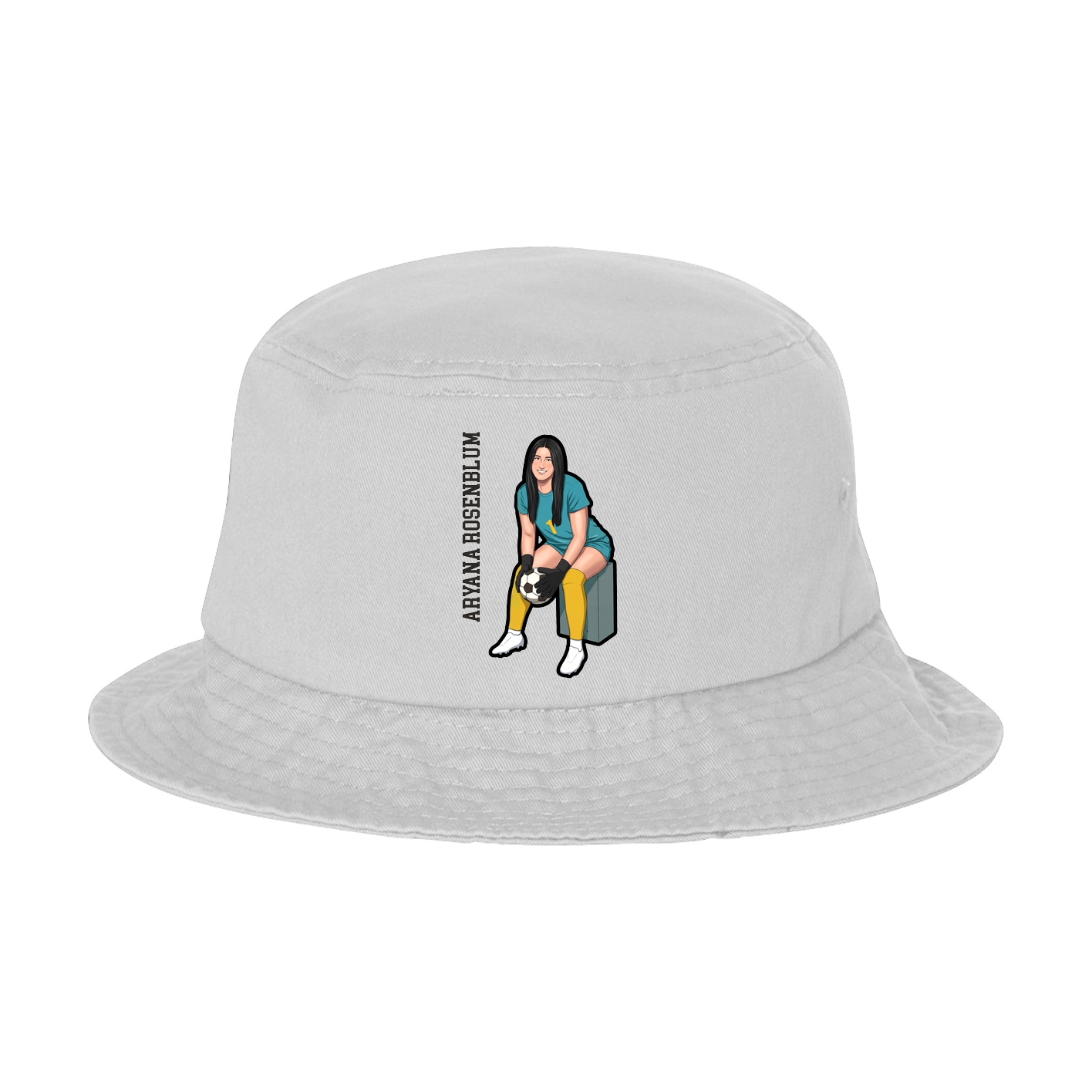 Bucket Cap — Name Vertical in White