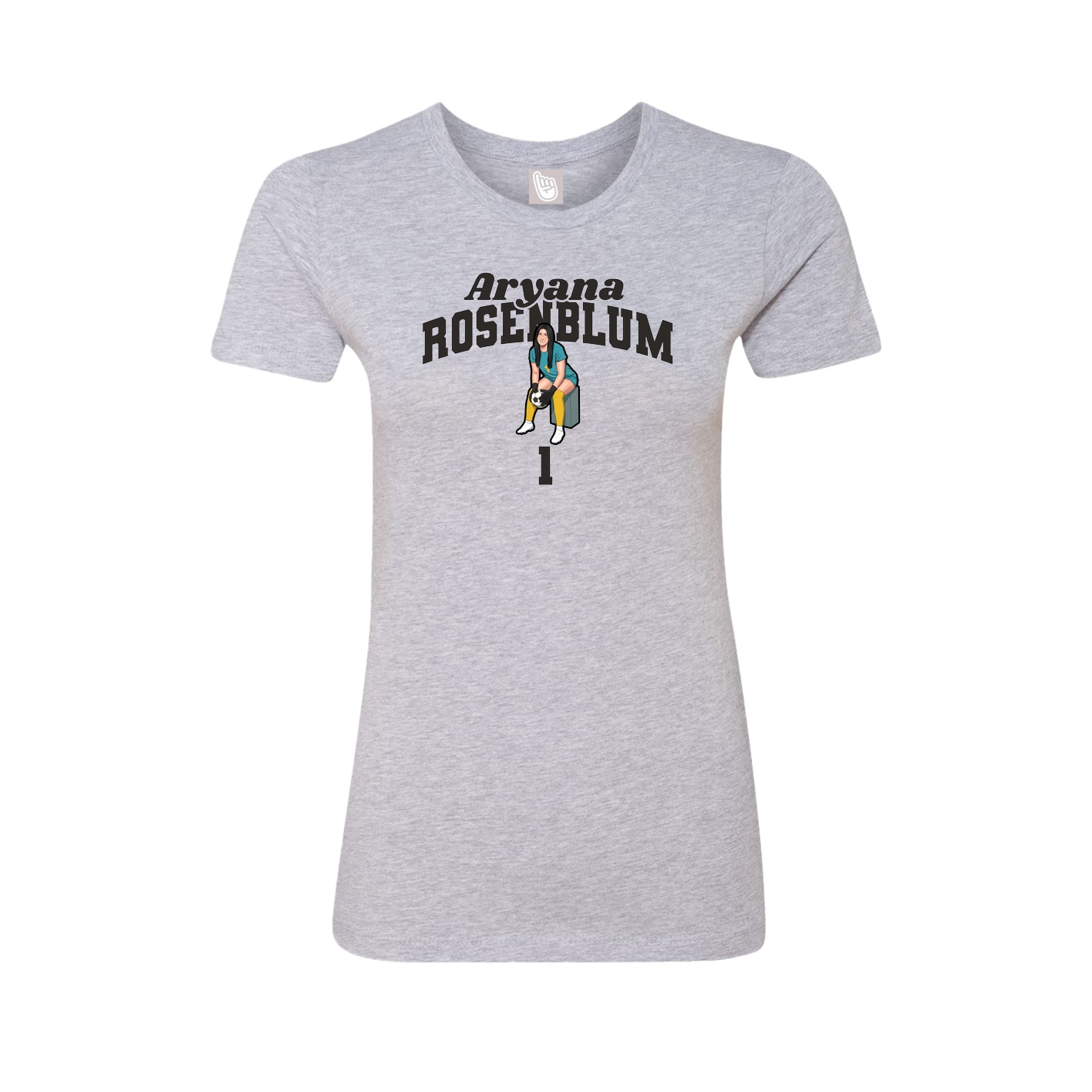 Fitted Women's Tee — Signature Arch in Grey