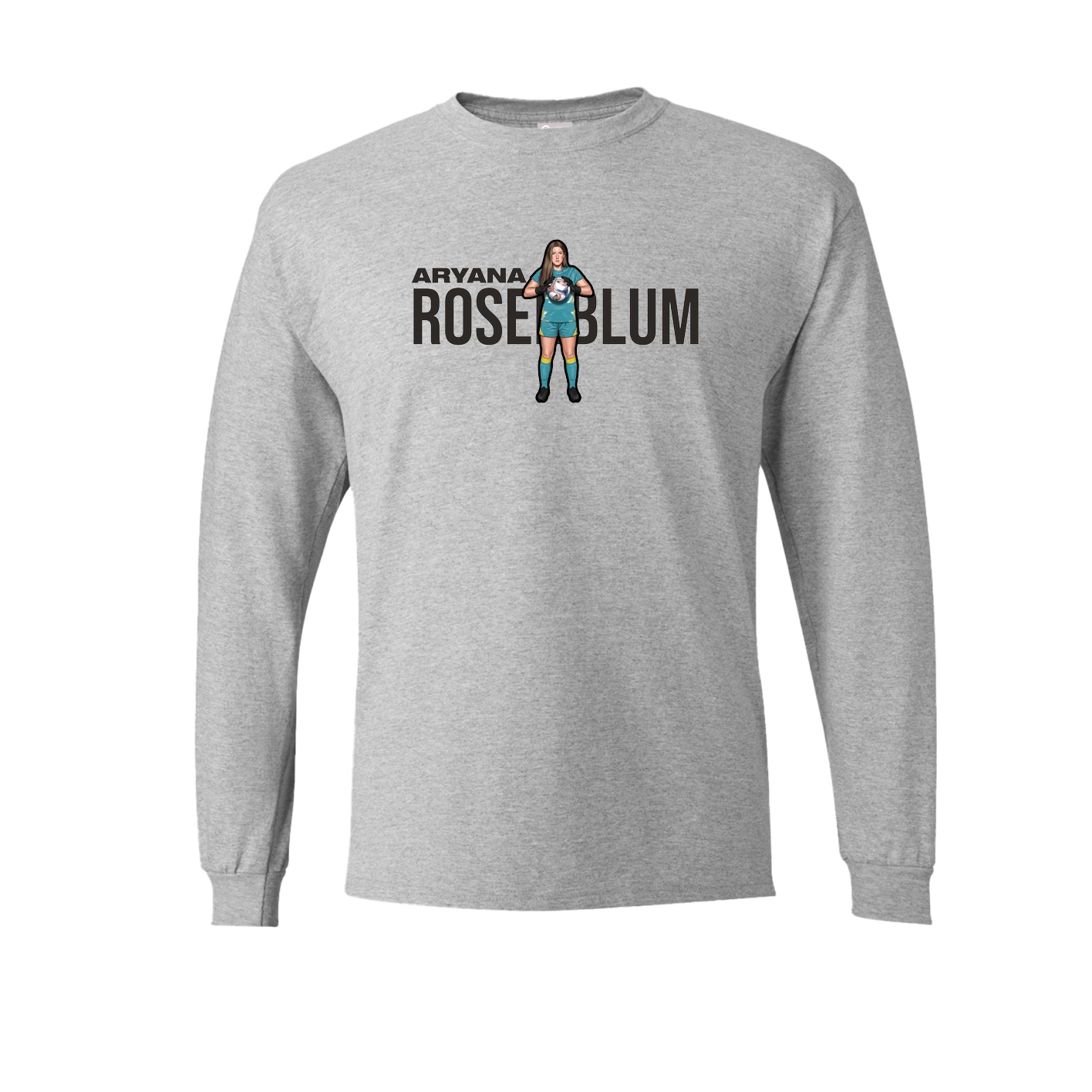 Long Sleeve Tee — Player Name in Grey