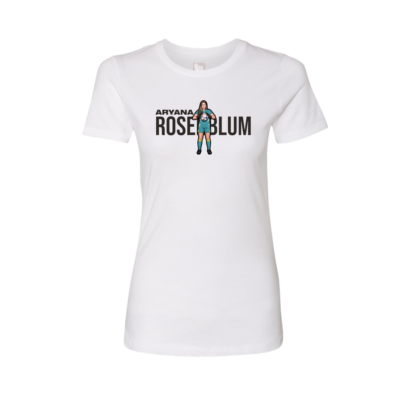 Fitted Women's Tee — Player Name in White