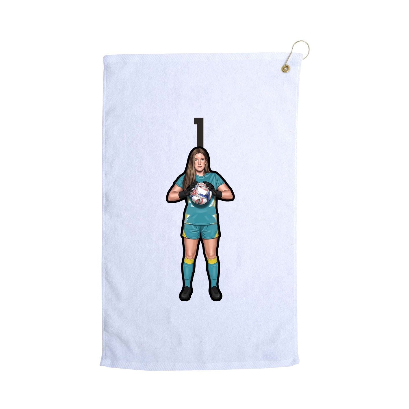 Golf Towel — Number Top in White