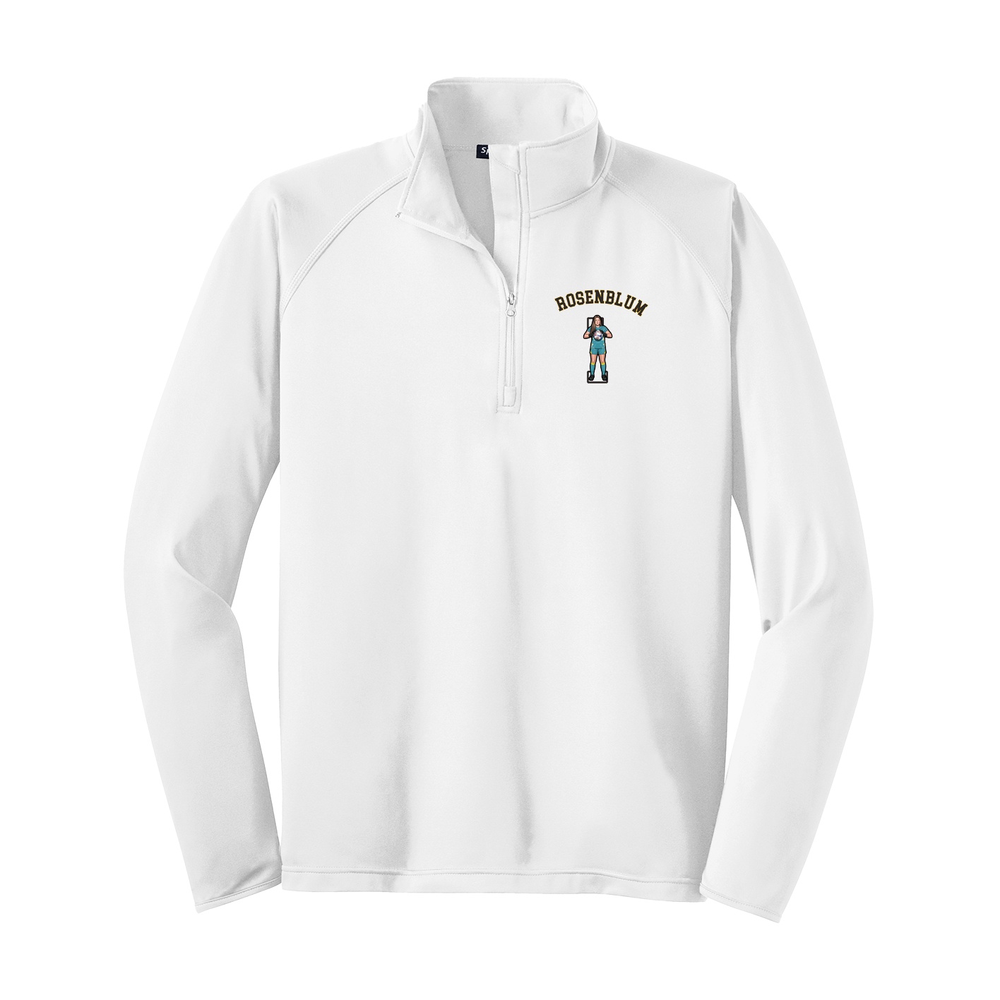 Q-Zip Pullover — Shirsey Arch in White