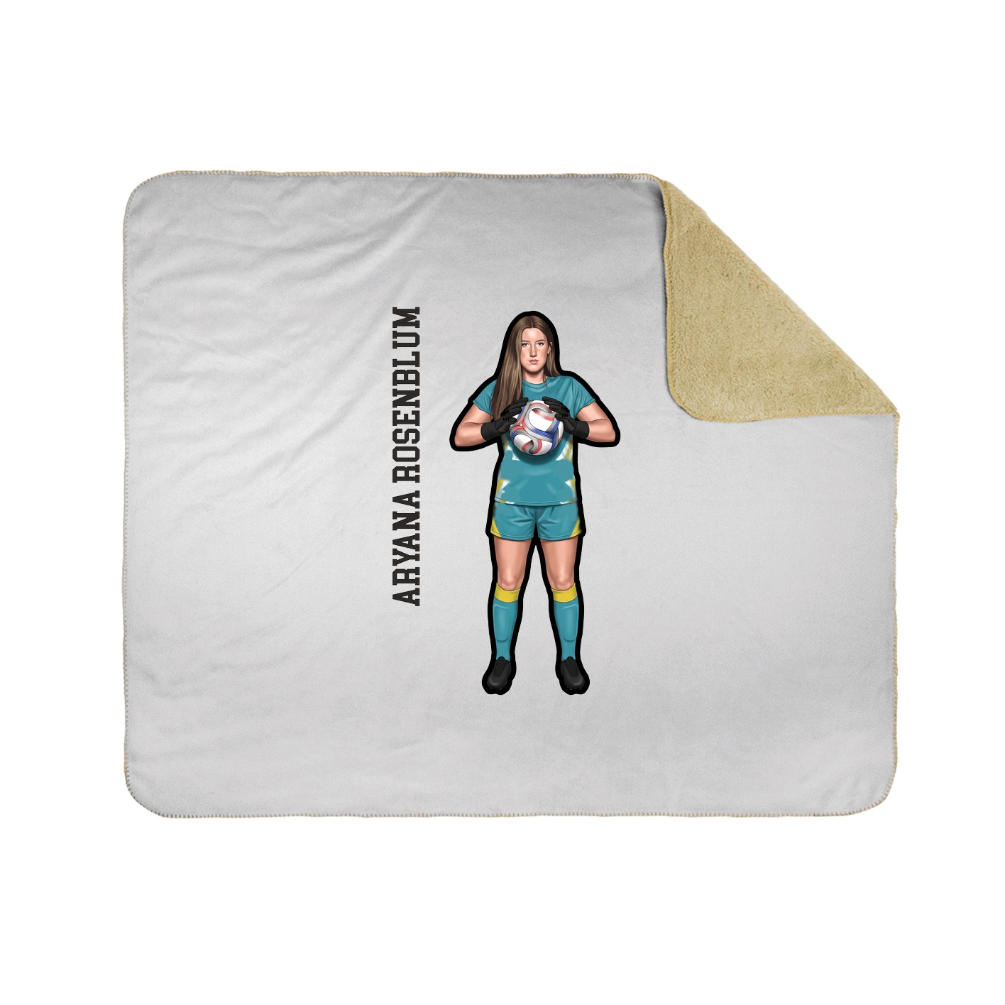 Throw Blanket — Name Vertical in White