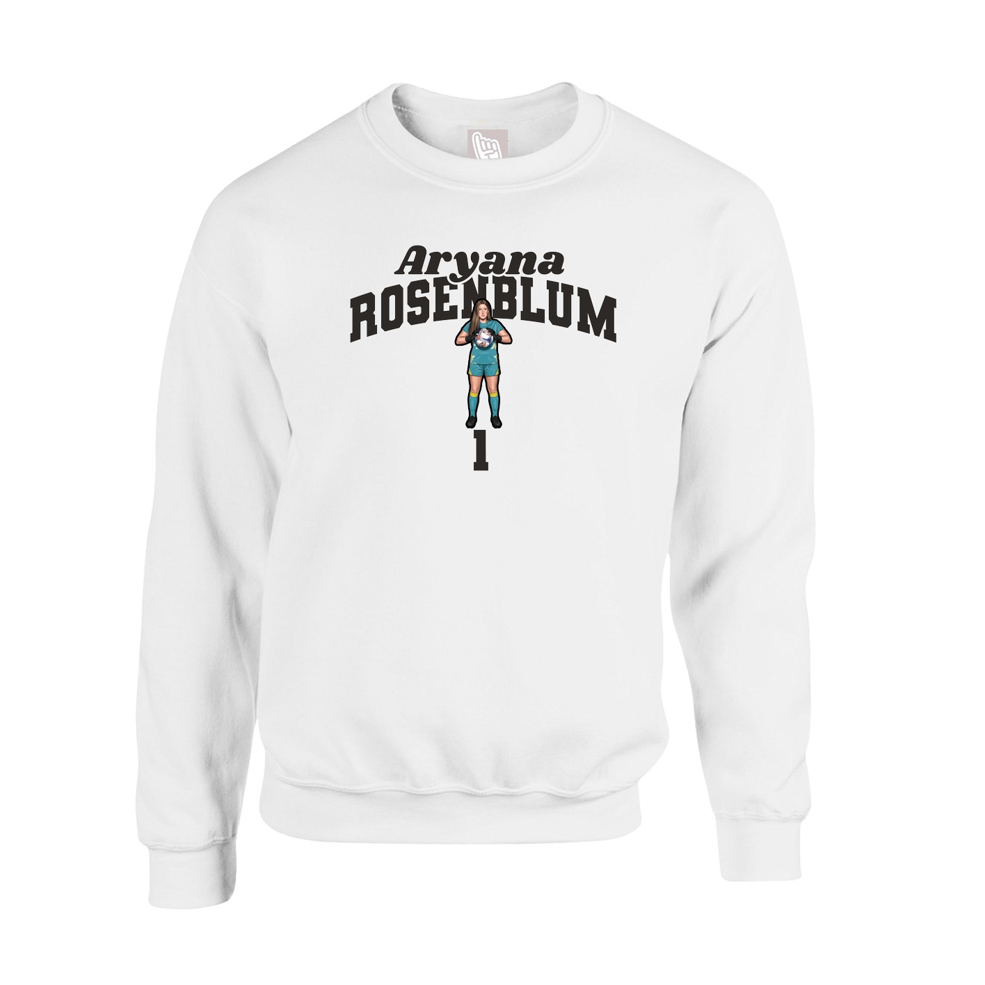 Fleece Crew — Signature Arch in White