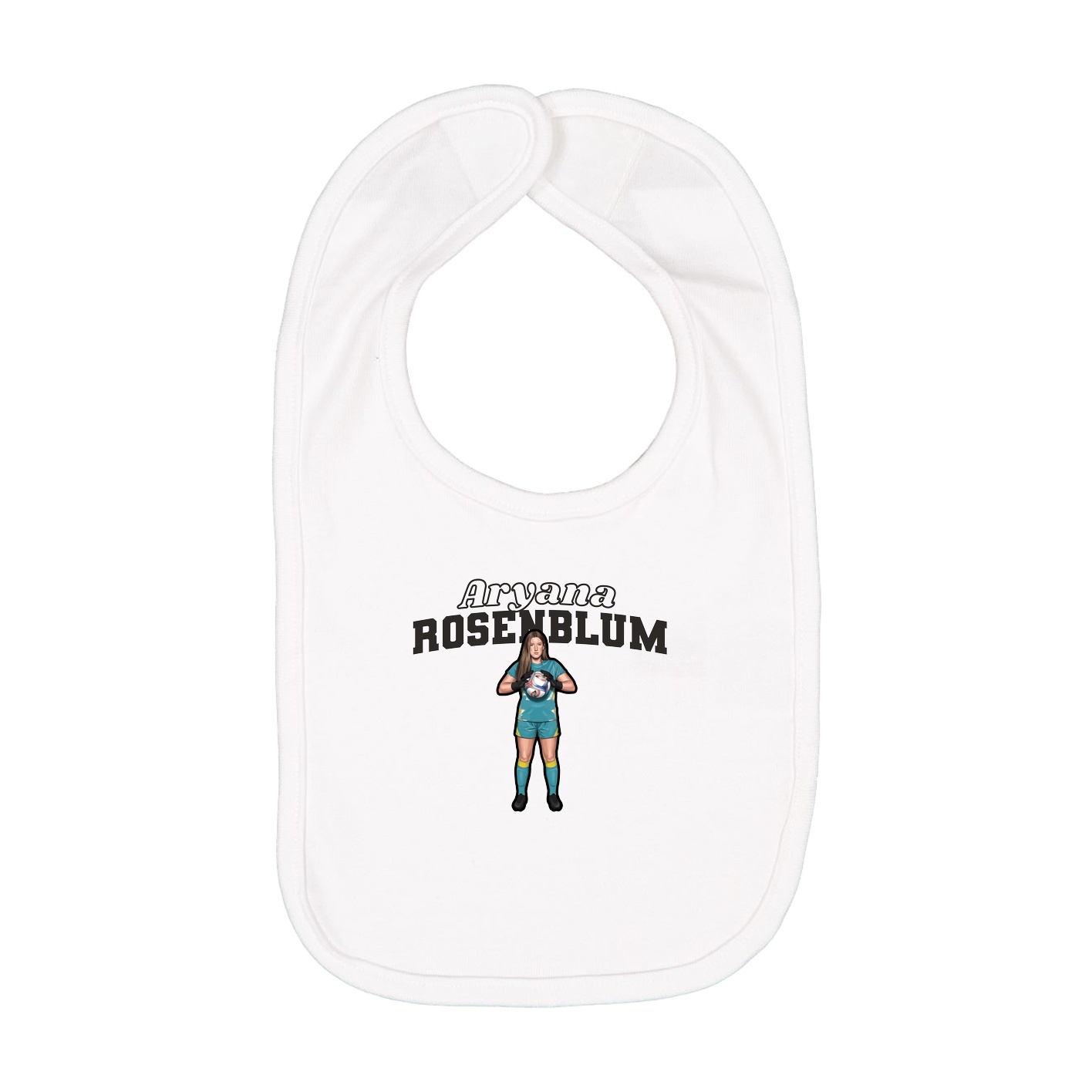 Infant Bib — Name Arch in White