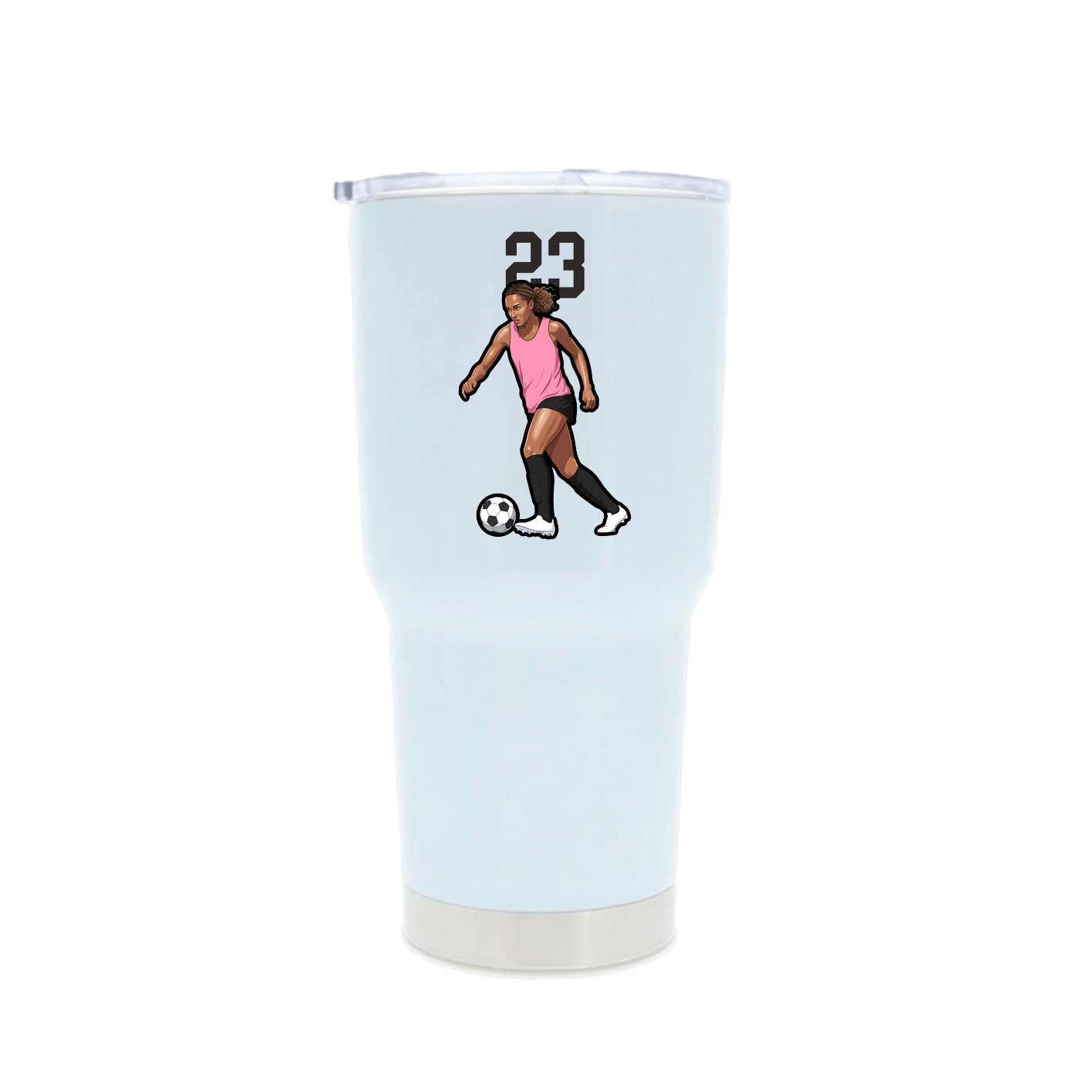 30oz Stainless Steel Tumbler — Number Top in White