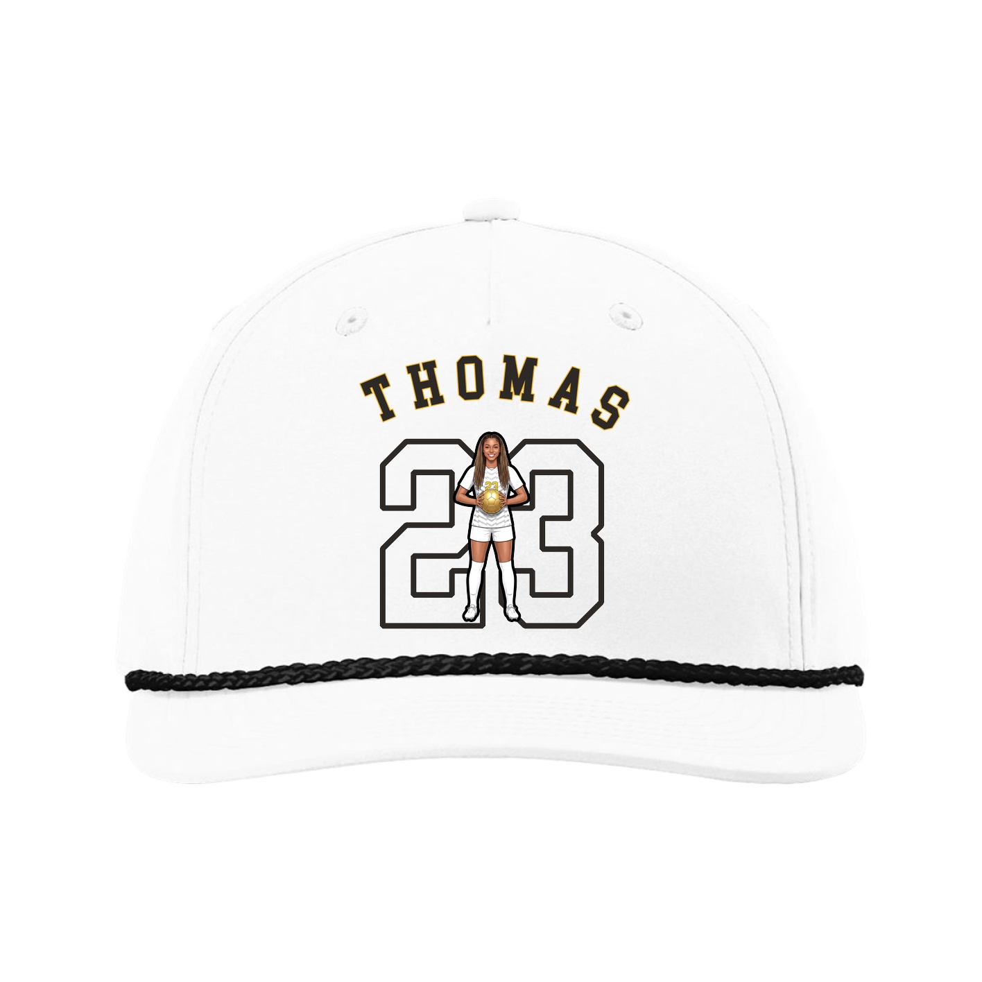 Five-Panel Classic Rope Cap — Shirsey Arch in White