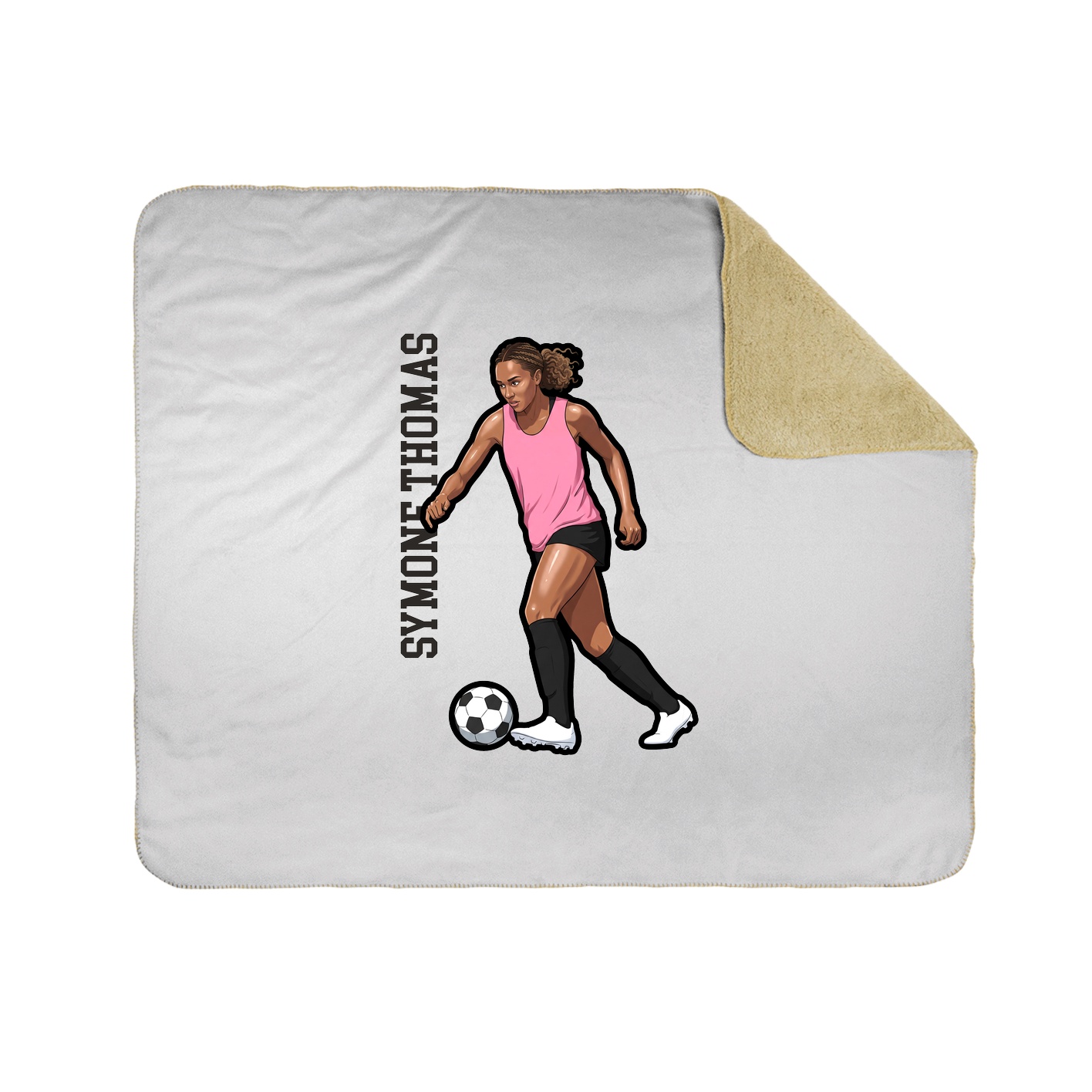 Throw Blanket — Name Vertical in White