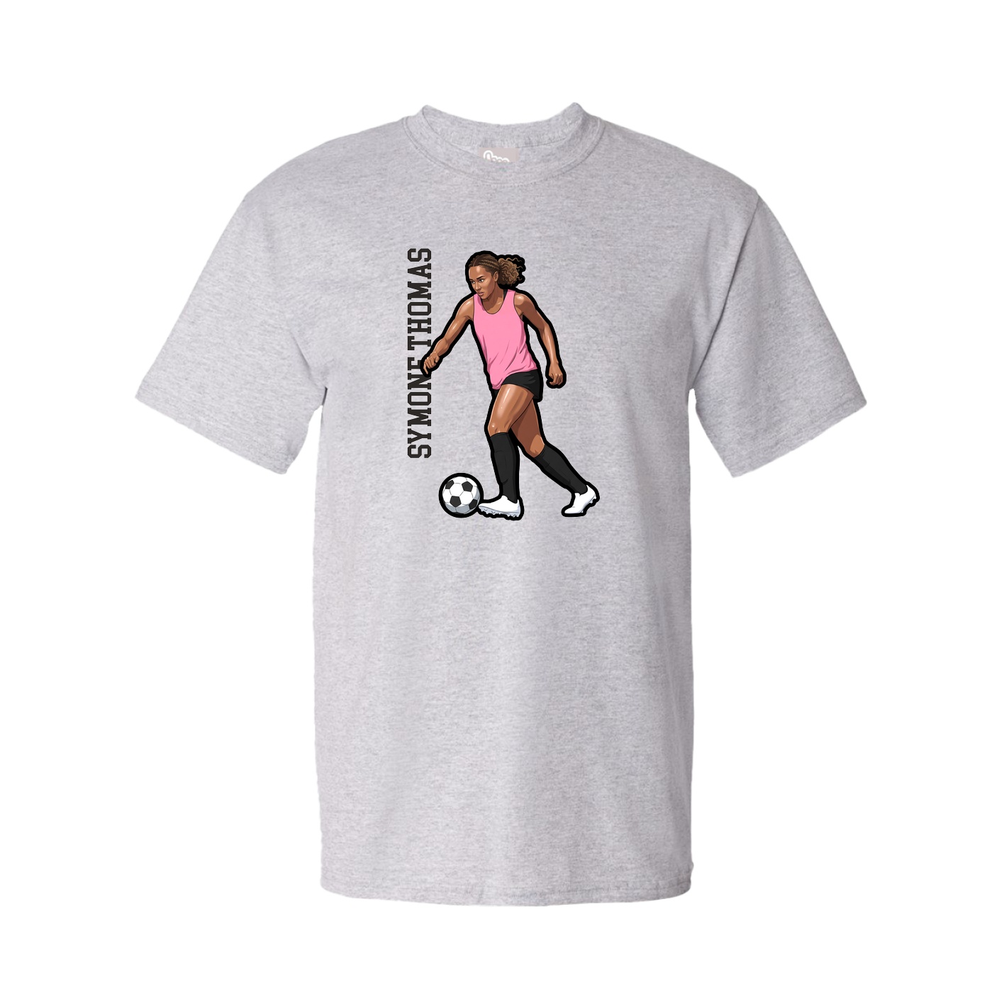 Youth Tee — Name Vertical in Grey