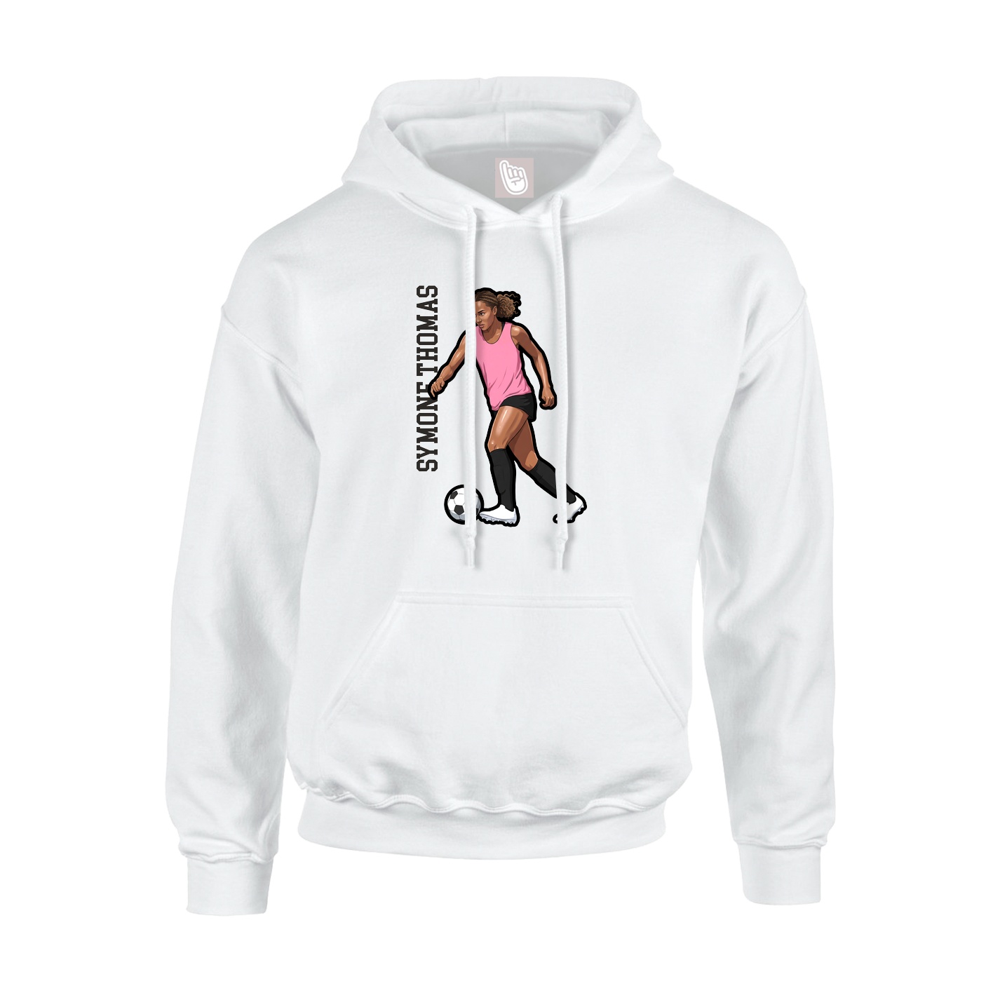 Hoodie — Name Vertical in White