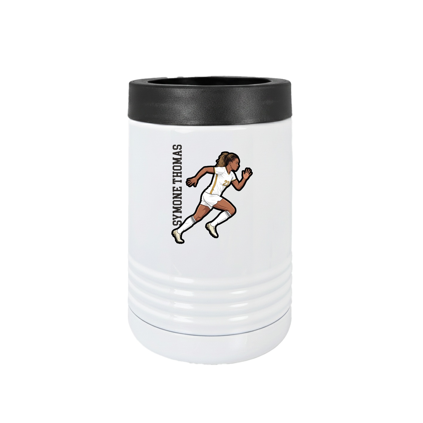 Beverage Holder — Name Vertical in White