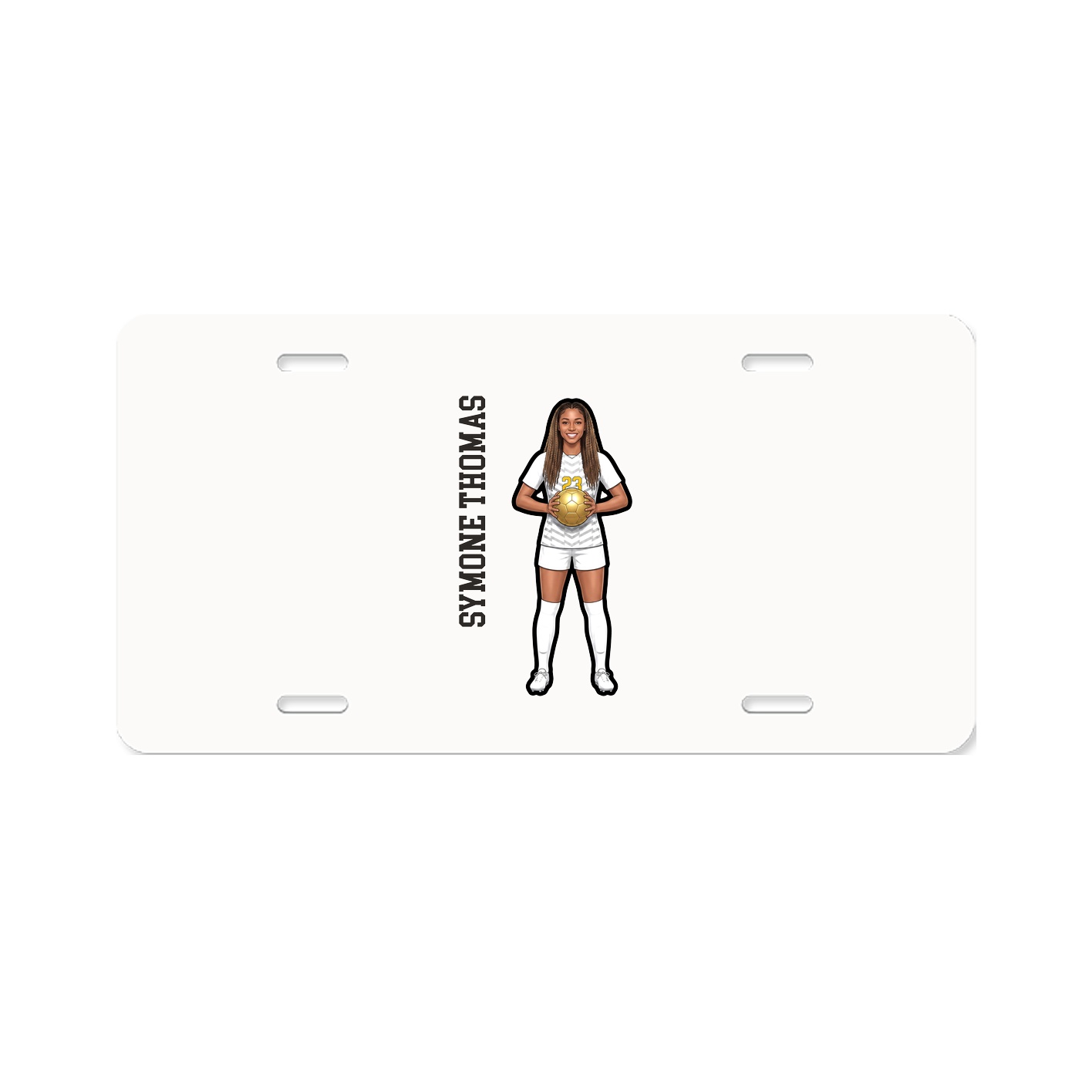 License Plate — Name Vertical in Classic