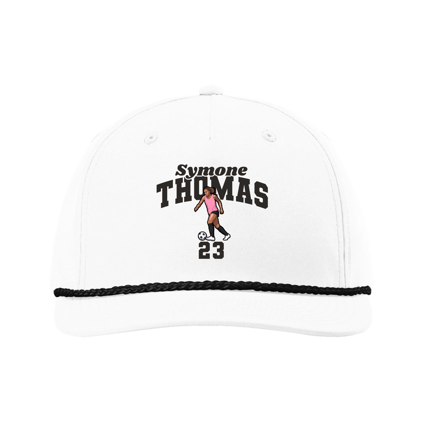 Five-Panel Classic Rope Cap — Signature Arch in White