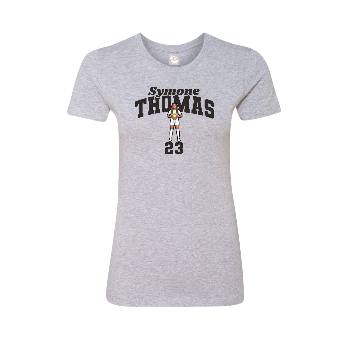 Fitted Women's Tee — Signature Arch in Grey