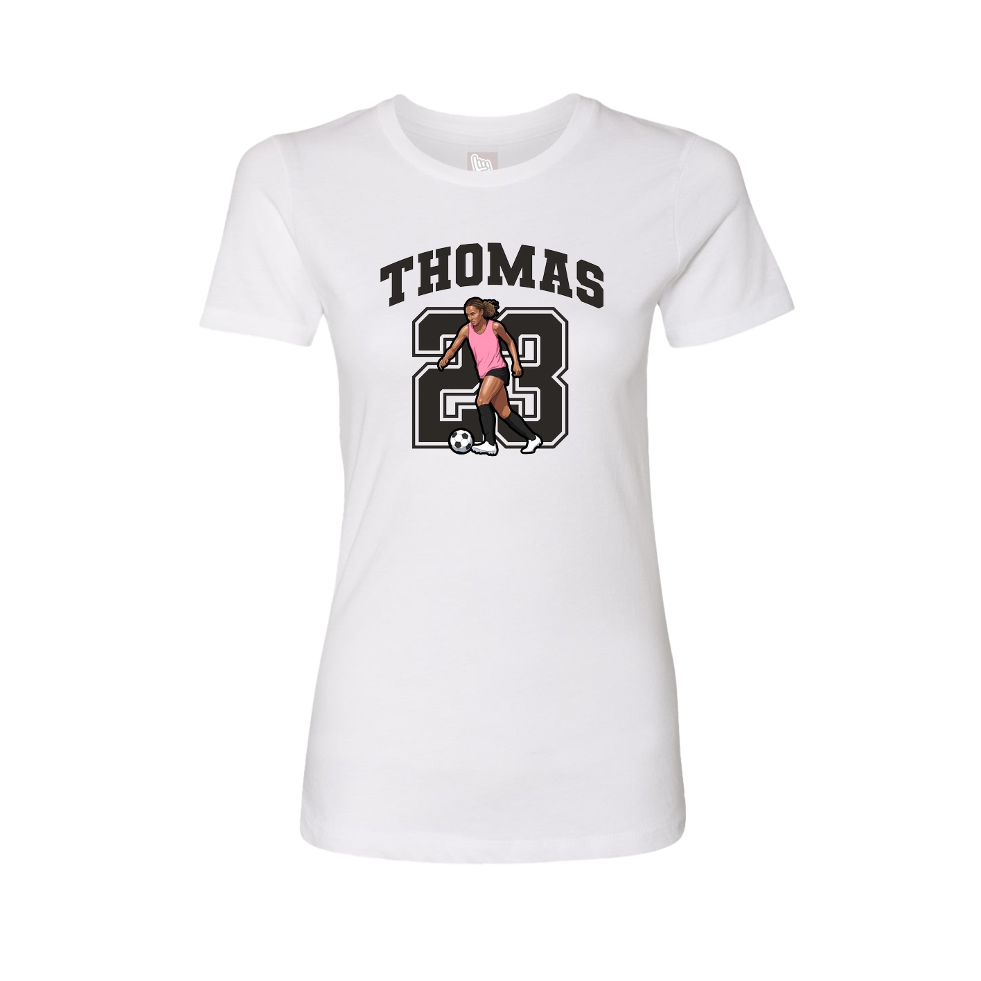 Fitted Women's Tee — Number in White