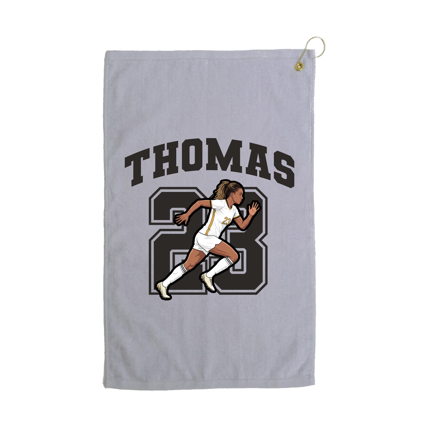 Golf Towel — Number in Grey
