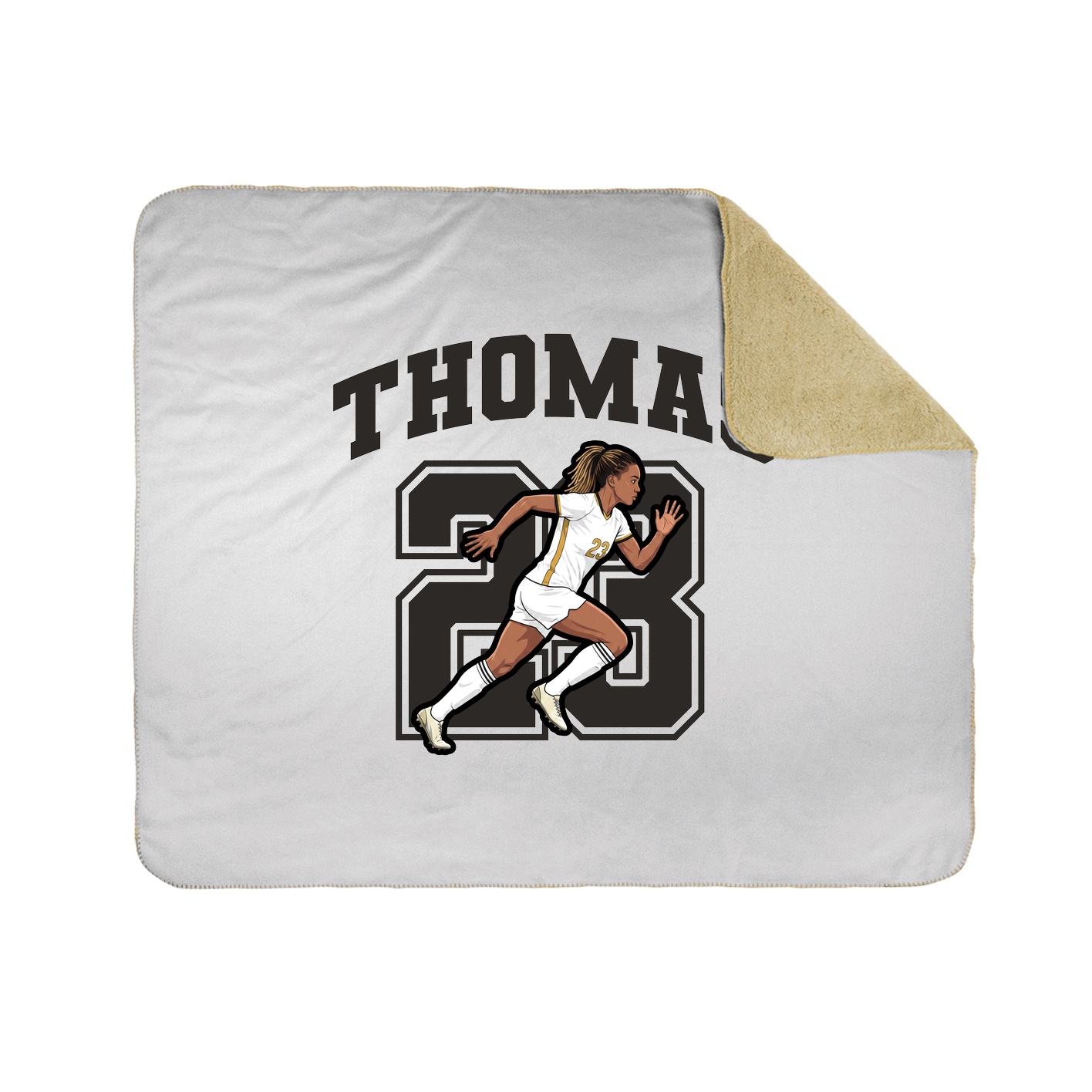 Throw Blanket — Number in White