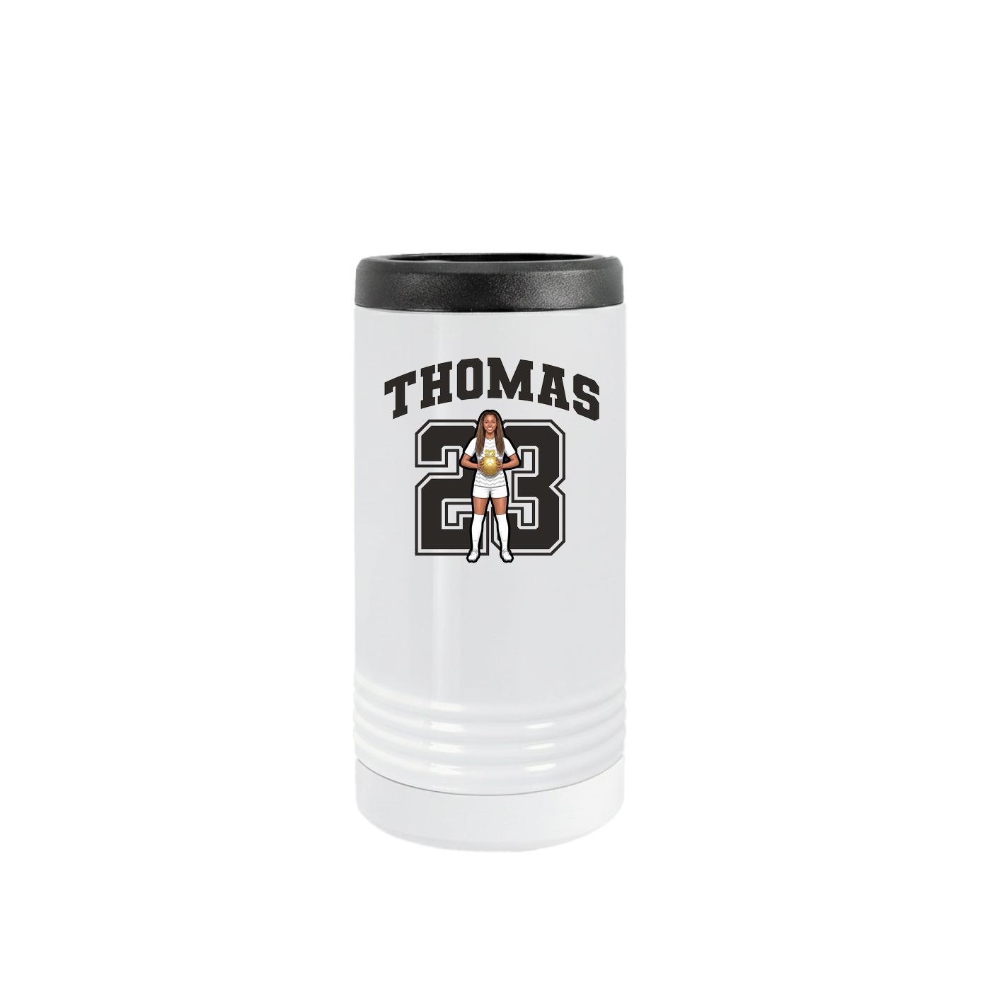 Slim Beverage Holder — Number in White