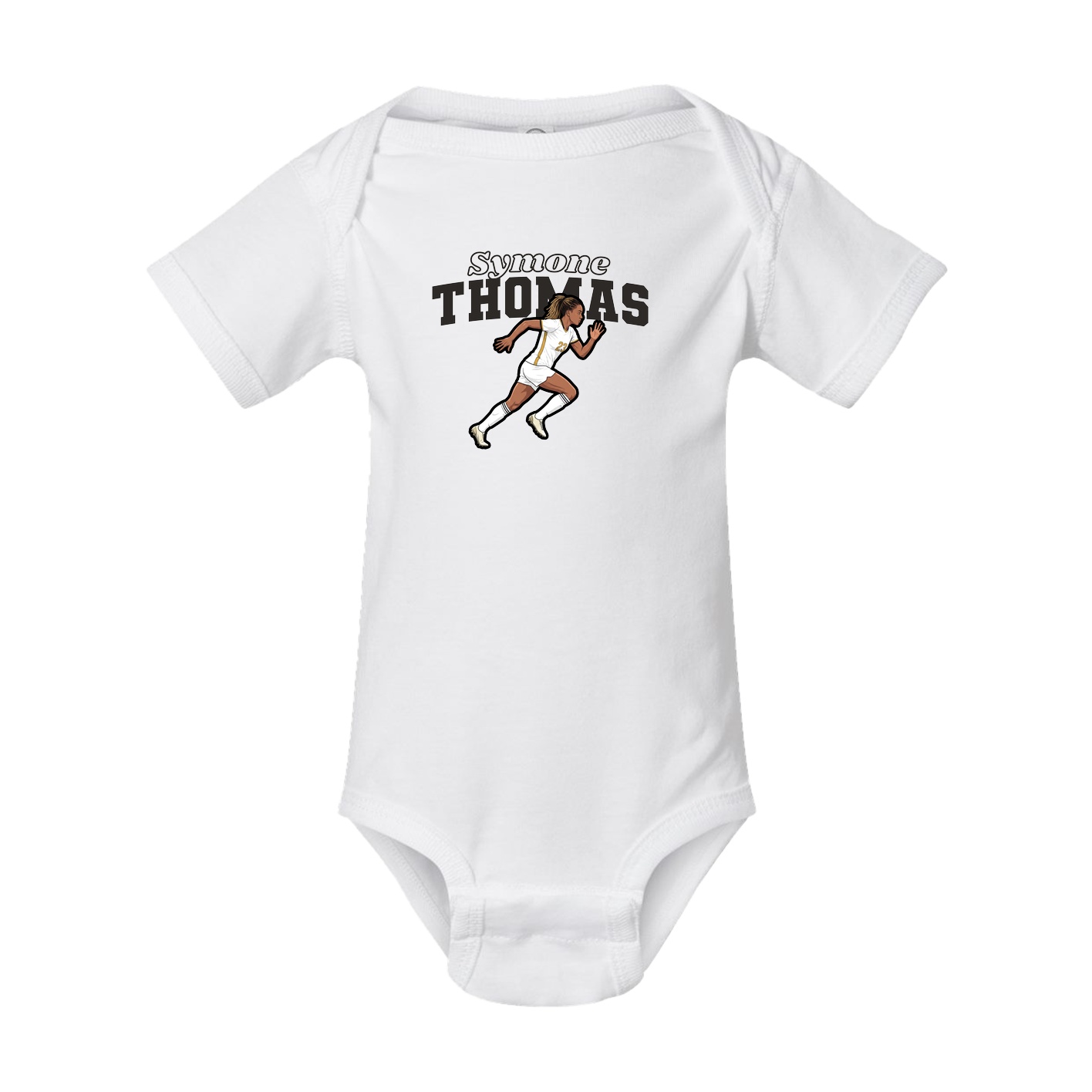 Baby Onesie — Name Arch in White