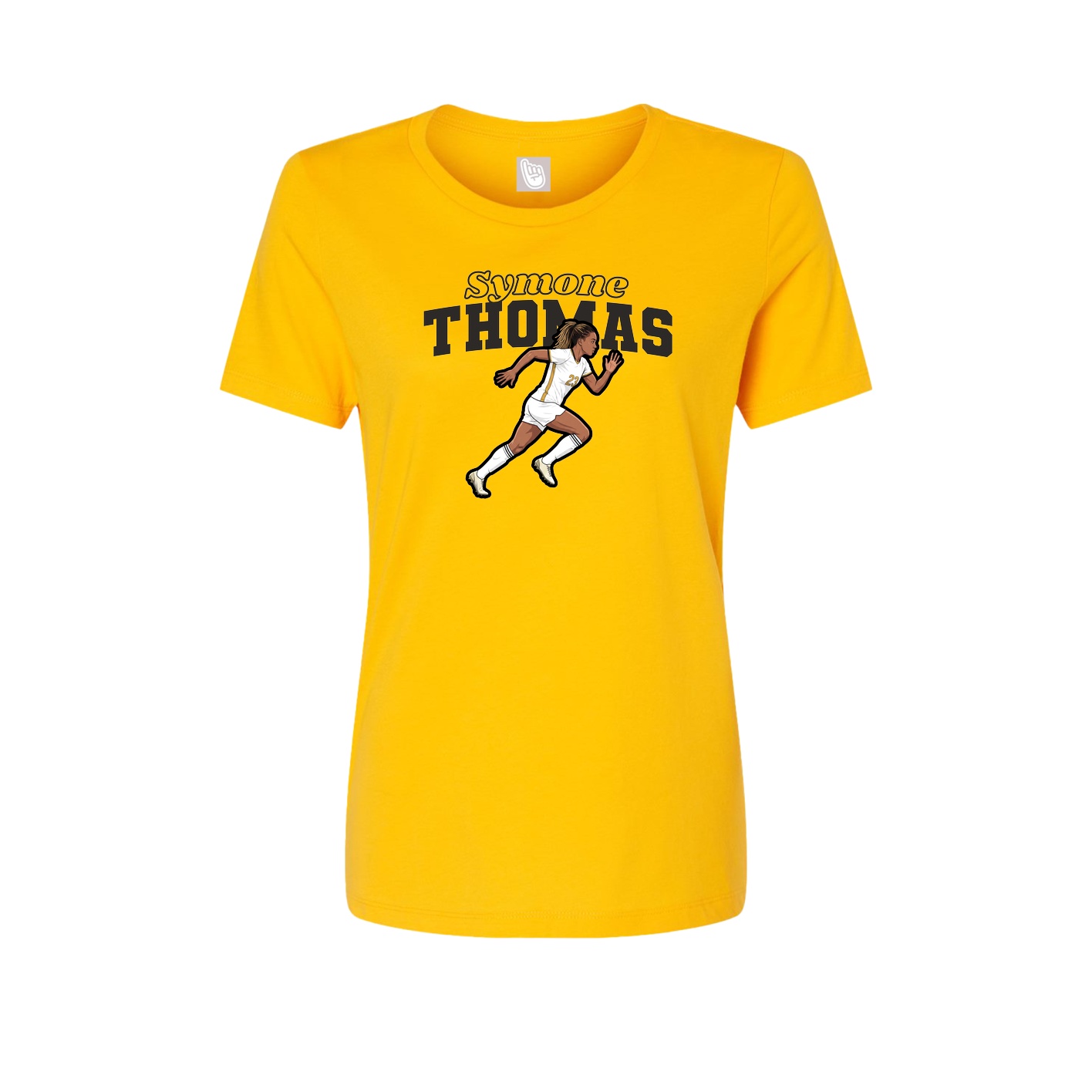 Fitted Women's Tee — Name Arch in Gold