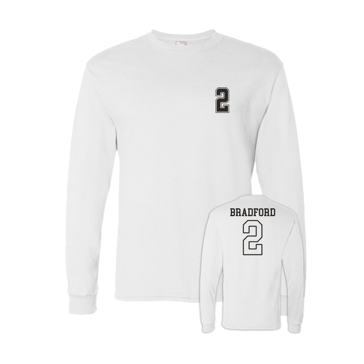Long Sleeve Tee — Chest Back in White