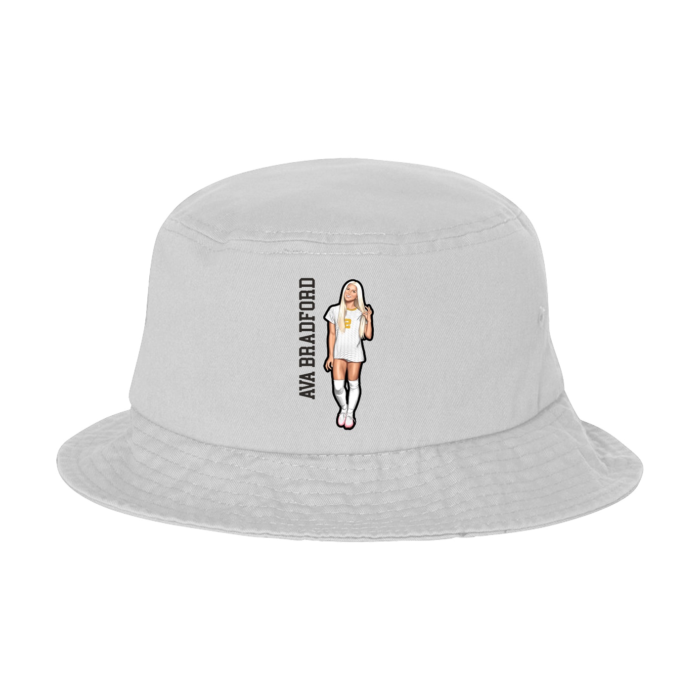 Bucket Cap — Name Vertical in White