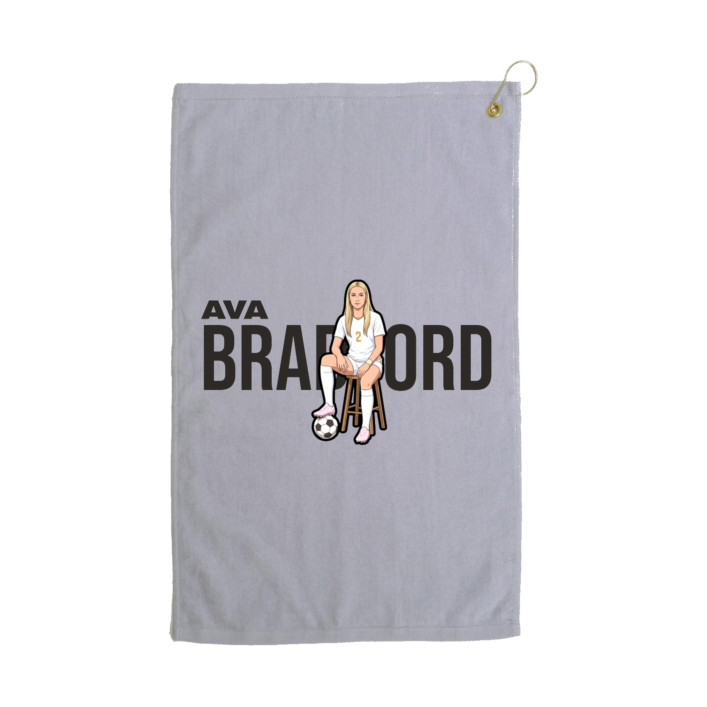 Golf Towel — Player Name in Grey