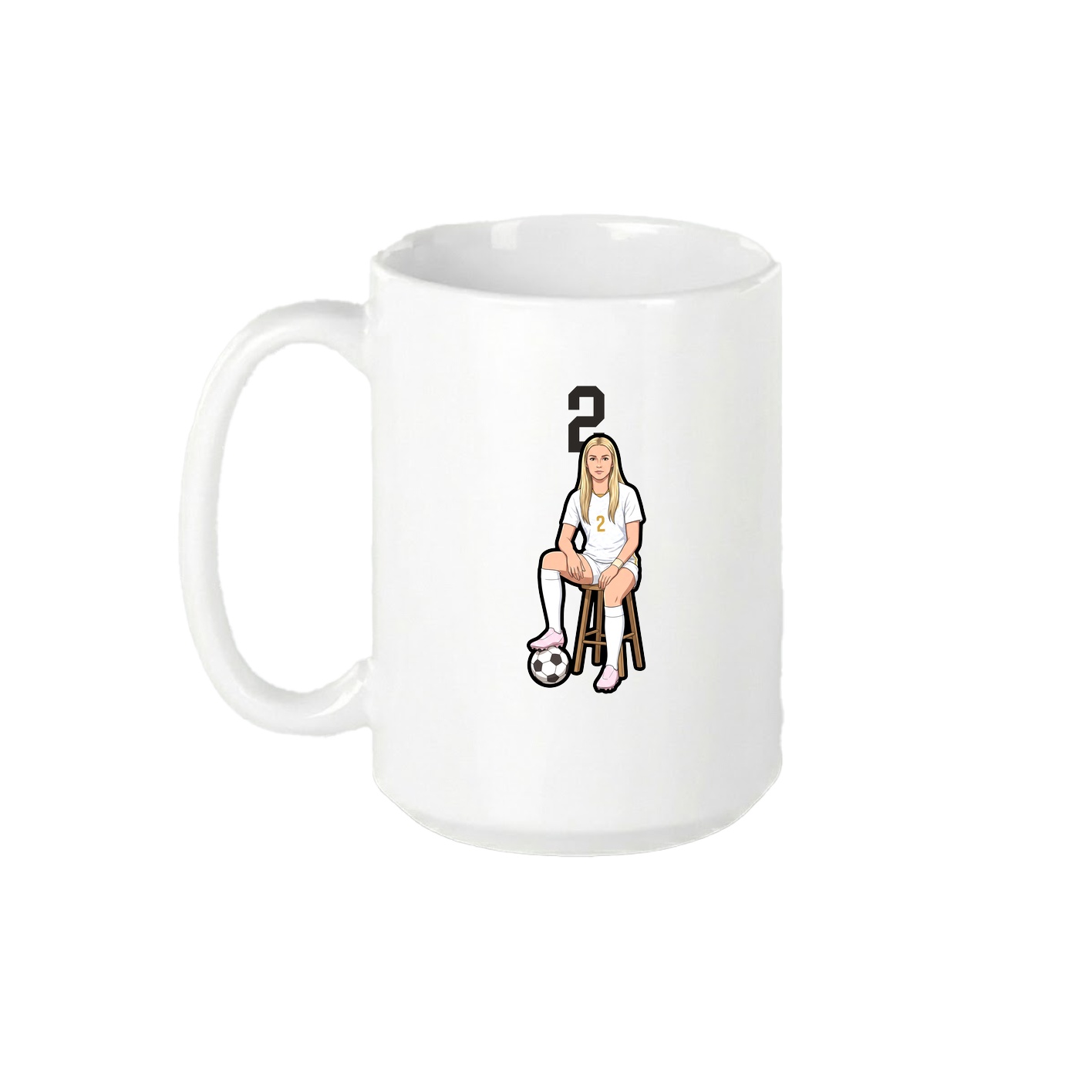 15oz Coffee Mug — Number Top in White
