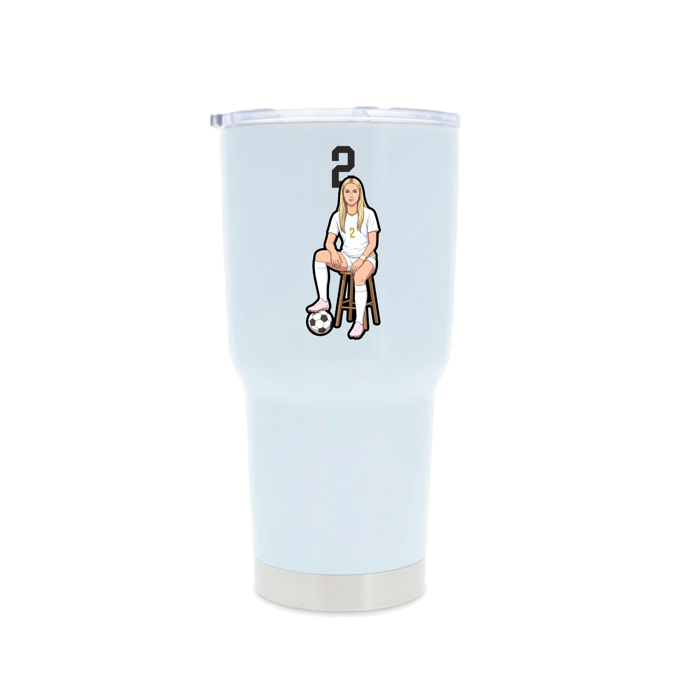 30oz Stainless Steel Tumbler — Number Top in White