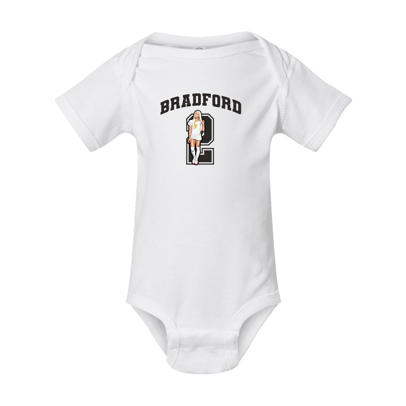 Baby Onesie — Number in White