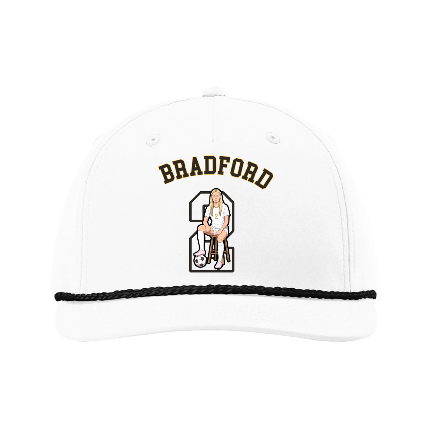 Five-Panel Classic Rope Cap — Shirsey Arch in White
