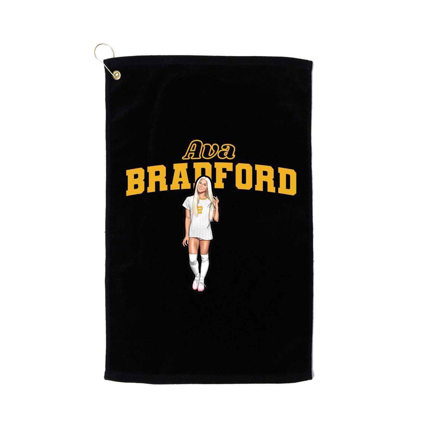 Golf Towel — Name Arch in Black