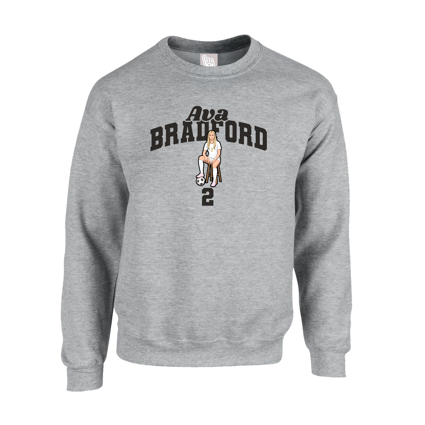 Fleece Crew — Signature Arch in Grey