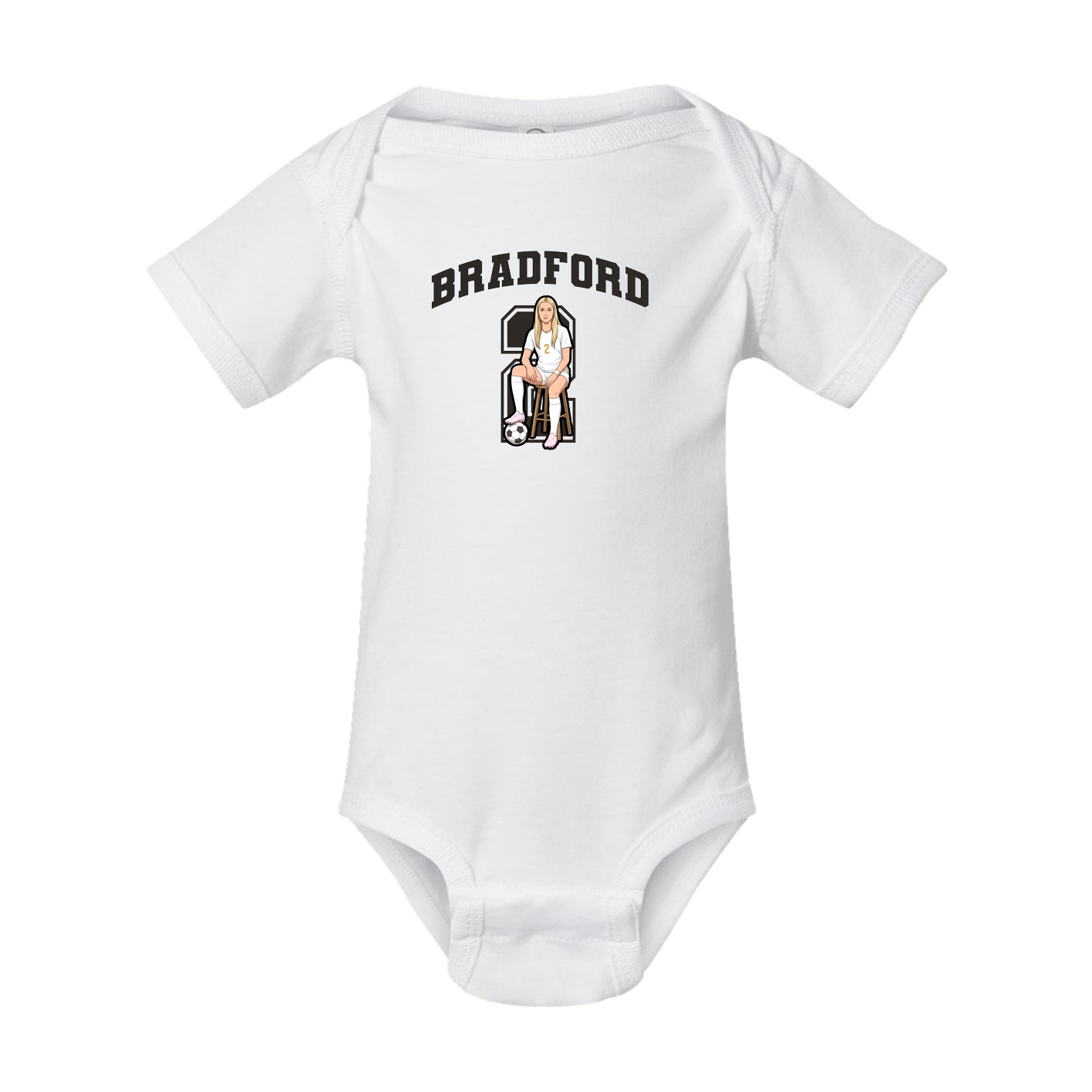 Baby Onesie — Number in White