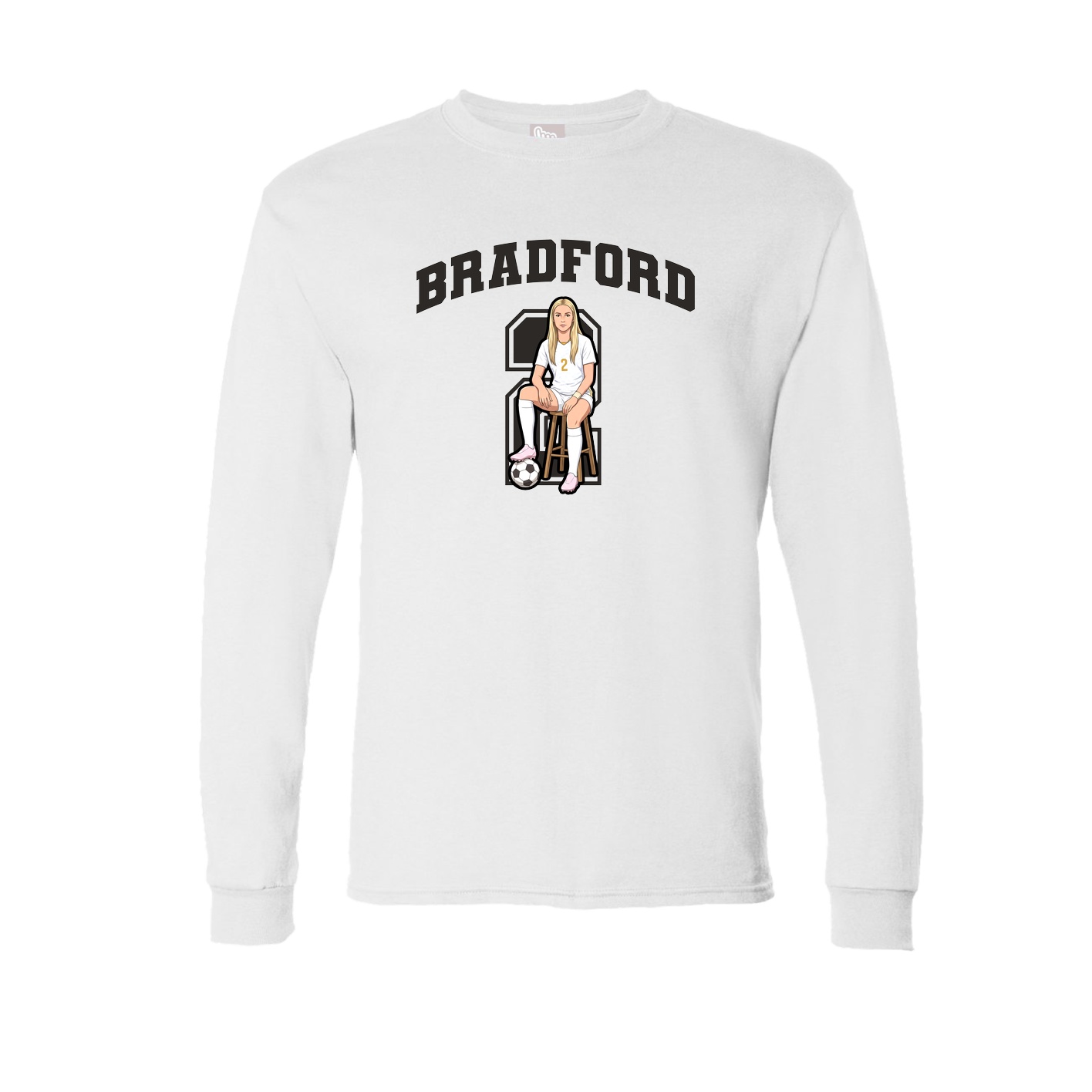 Long Sleeve Tee — Number in White
