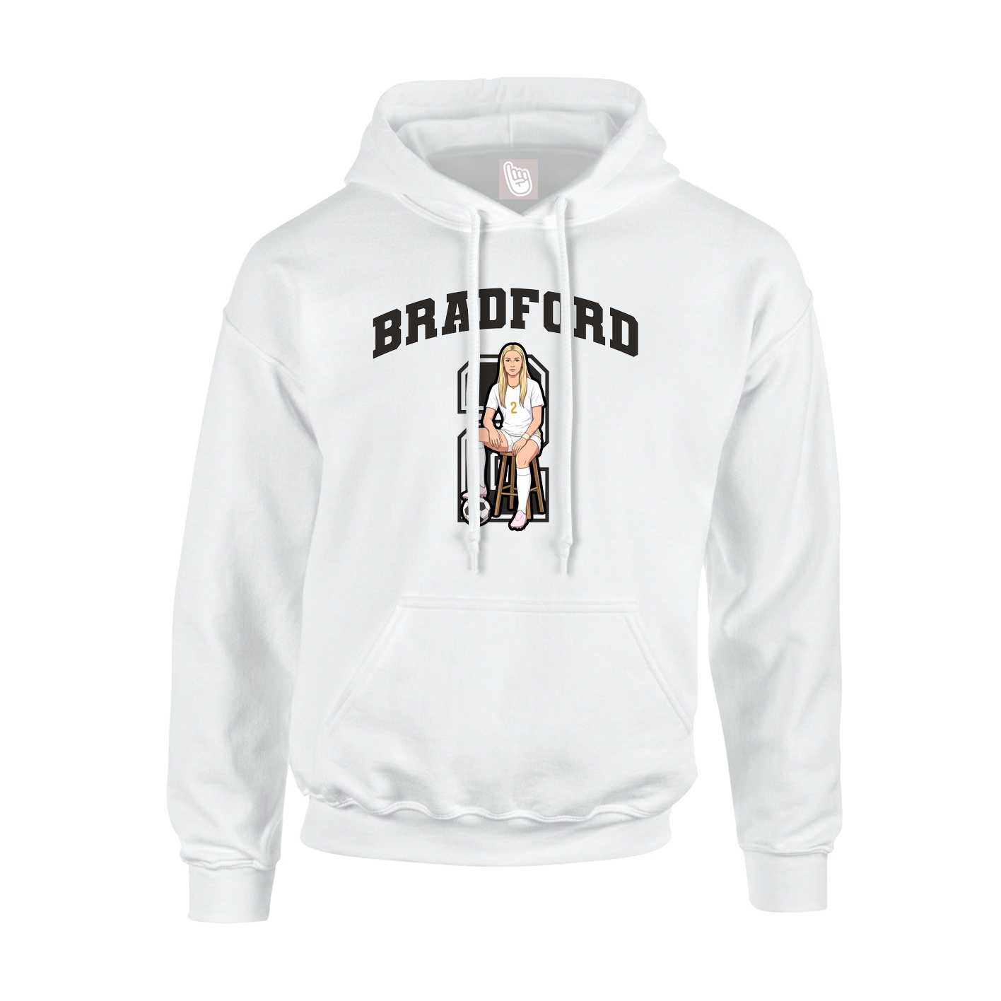 Youth Hoodie — Number in White