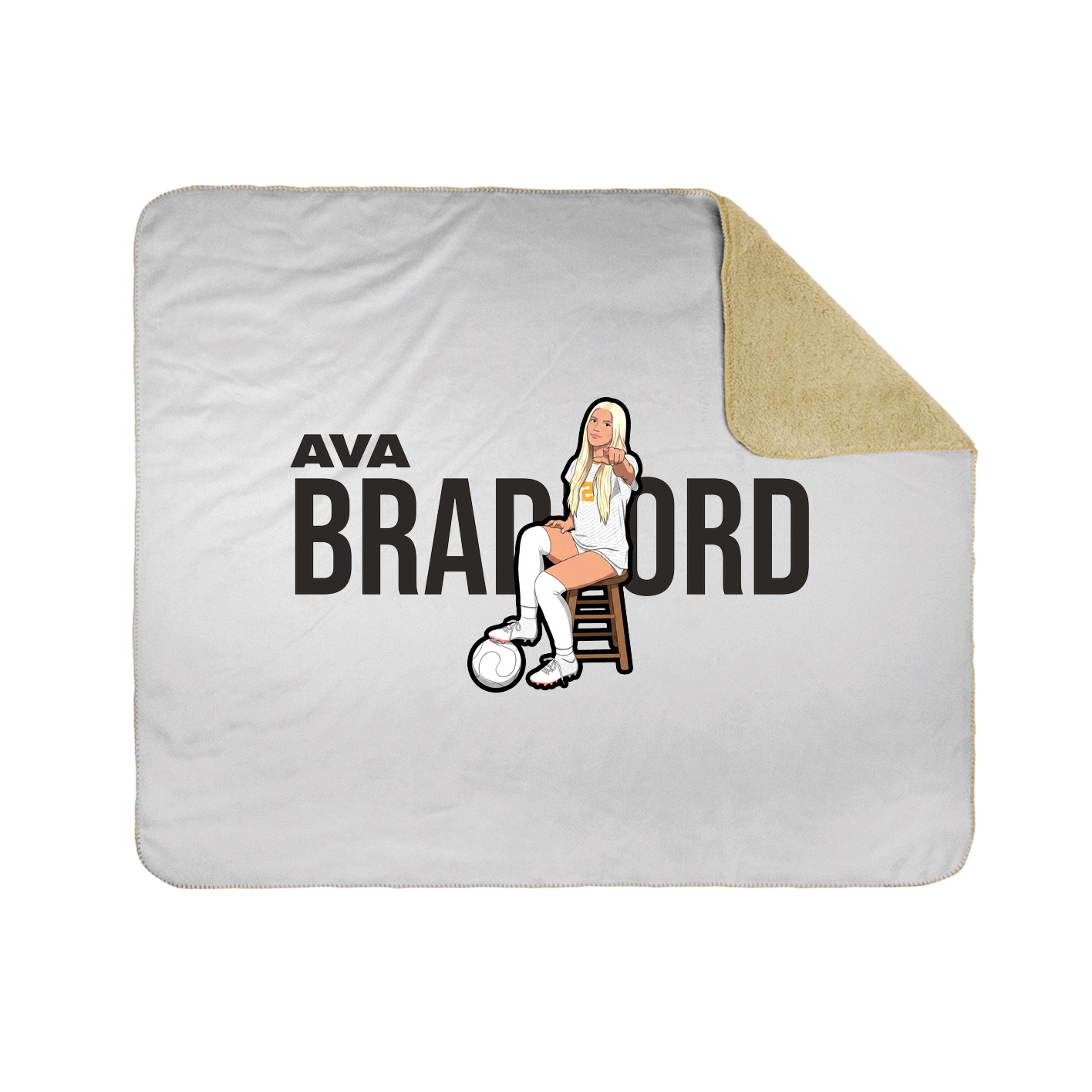 Throw Blanket — Player Name in White