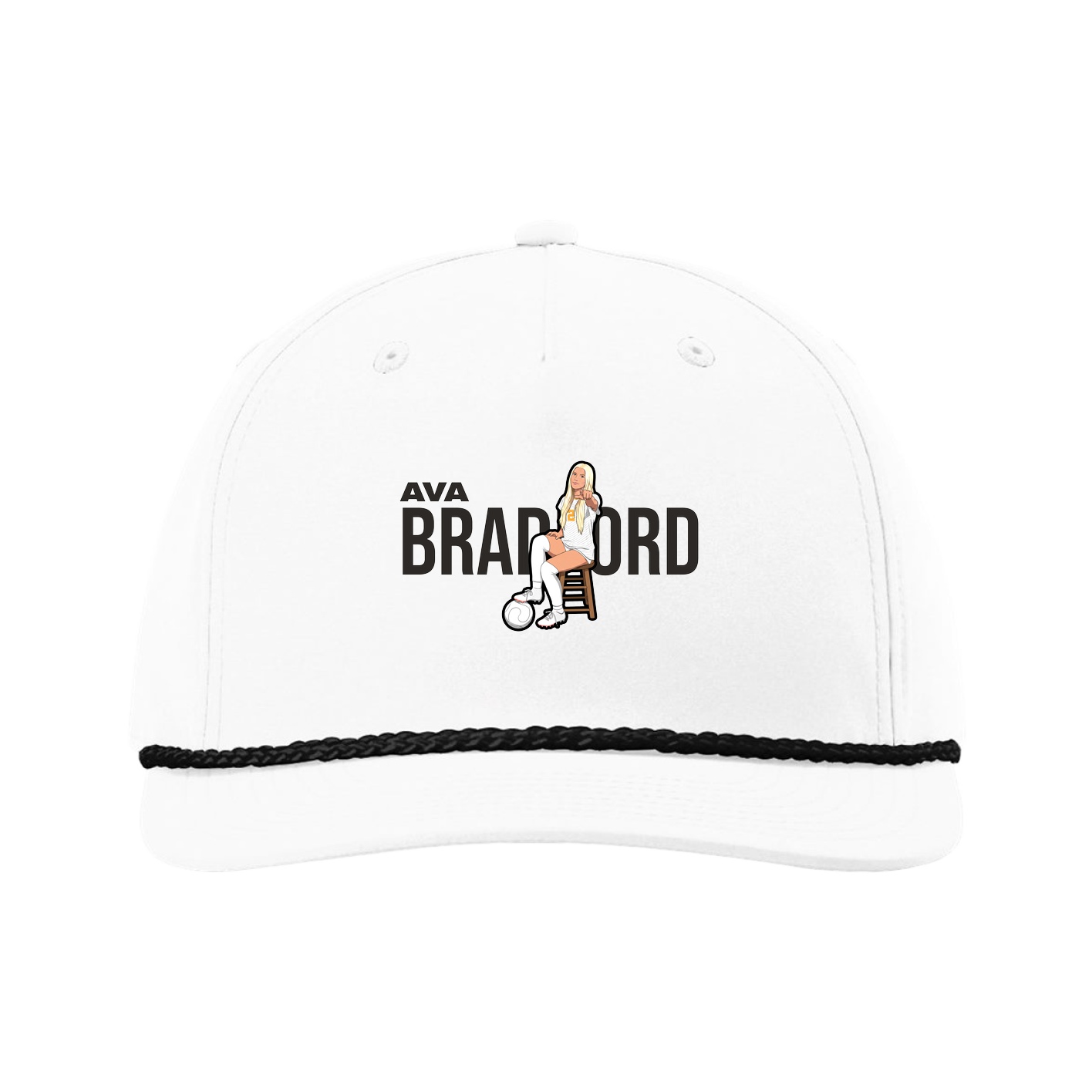 Five-Panel Classic Rope Cap — Player Name in White