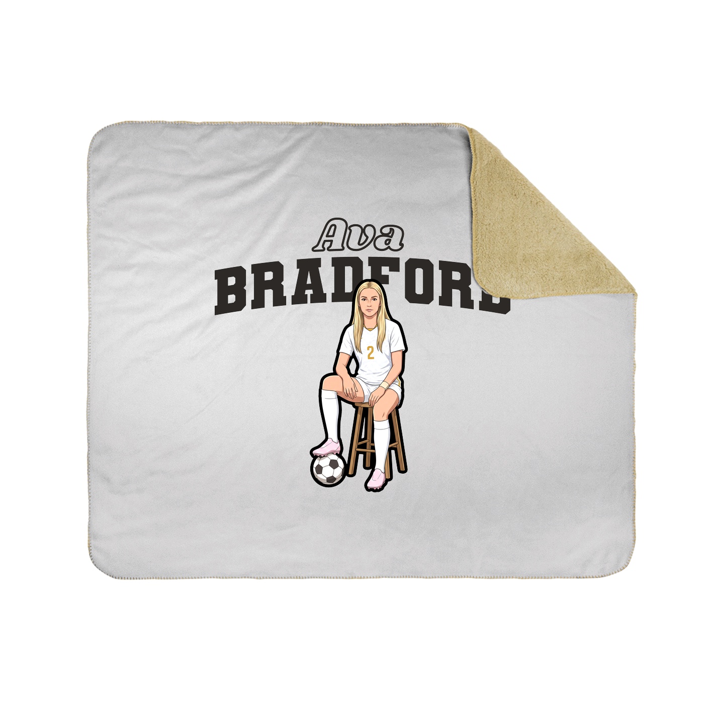 Throw Blanket — Name Arch in White