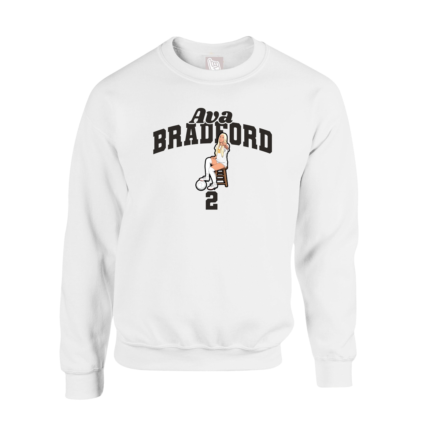Fleece Crew — Signature Arch in White