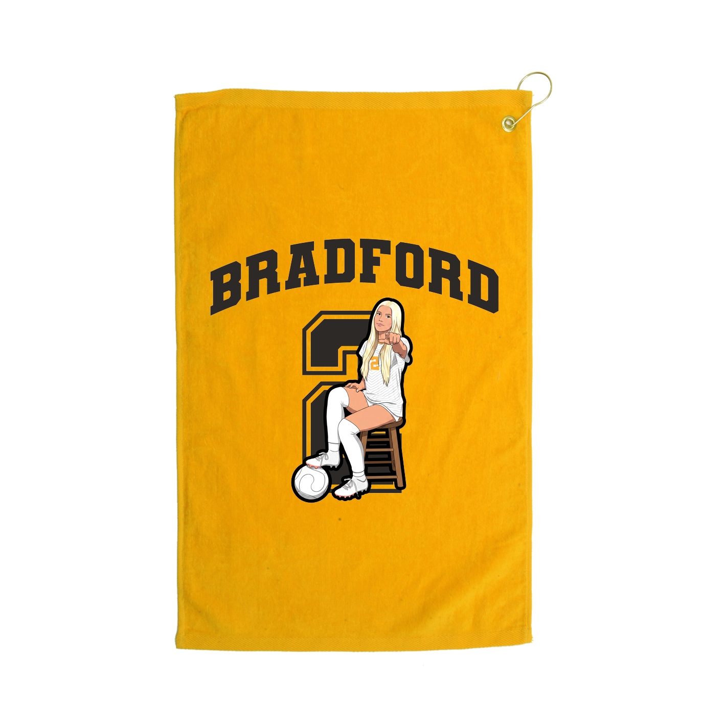 Golf Towel — Number in Gold