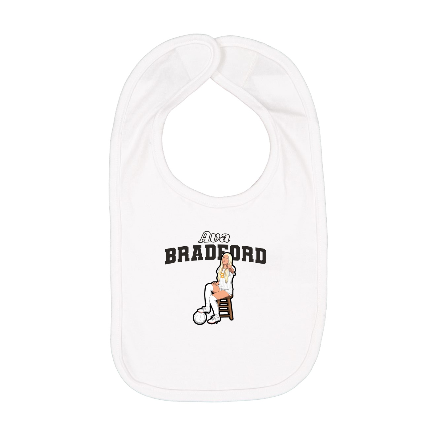 Infant Bib — Name Arch in White